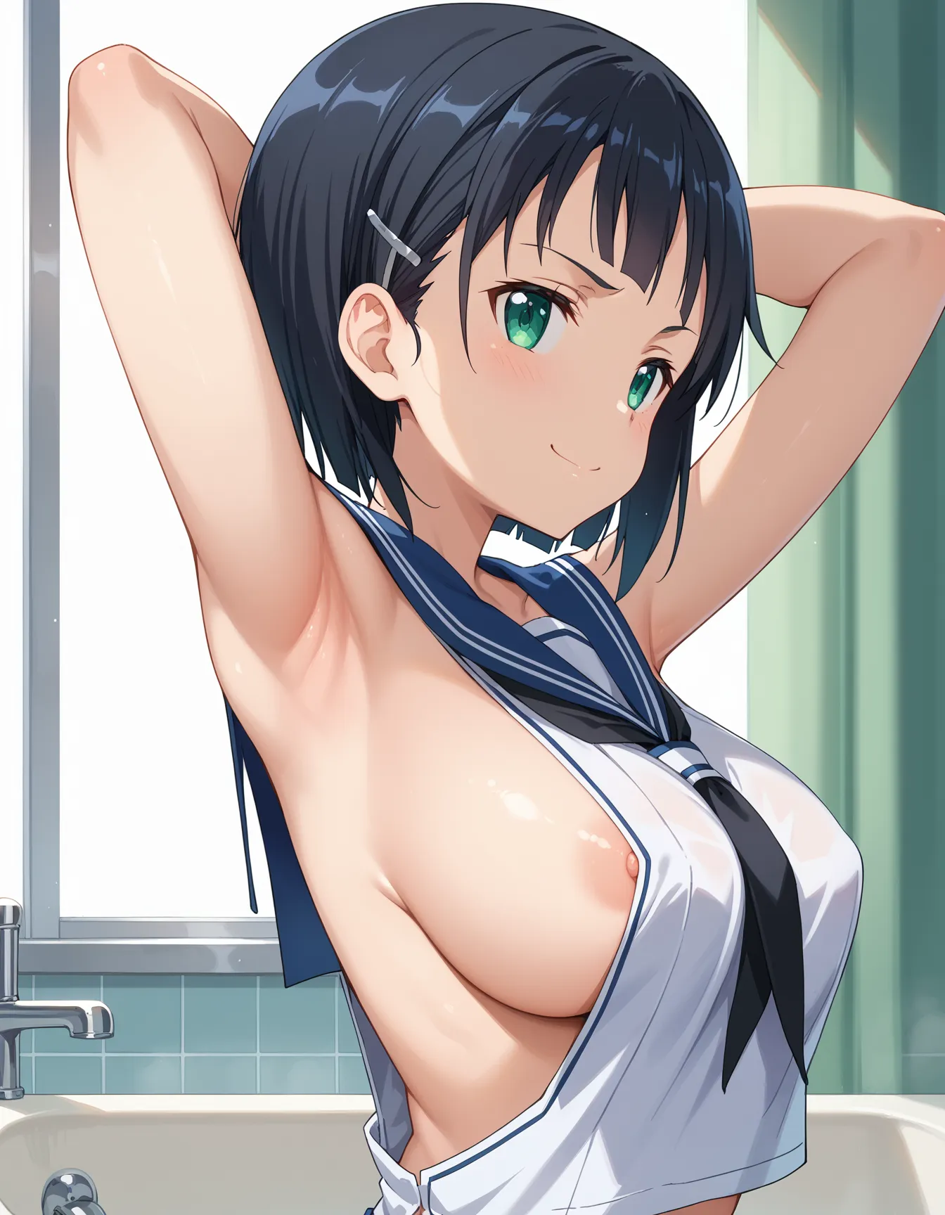 【「腋・脇」AIエロ画像（イラスト・アニメ・二次元風）4705枚まとめ！(156ページ目)のエロ画像21枚目