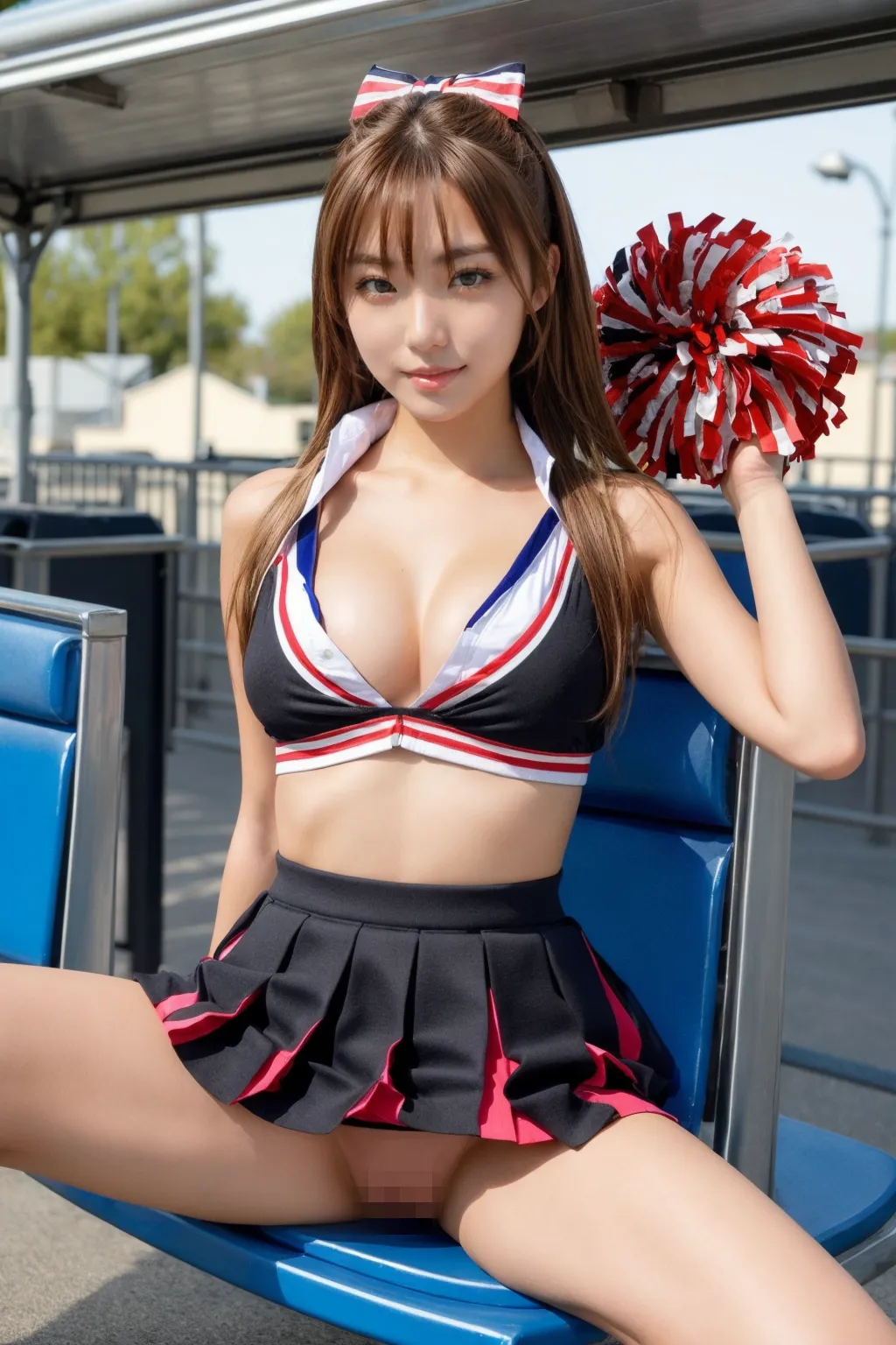 【「貧乳×チアリーダー」AIエロ画像（リアル・実写・フォト風）410枚まとめ！(14ページ目)のエロ画像19枚目