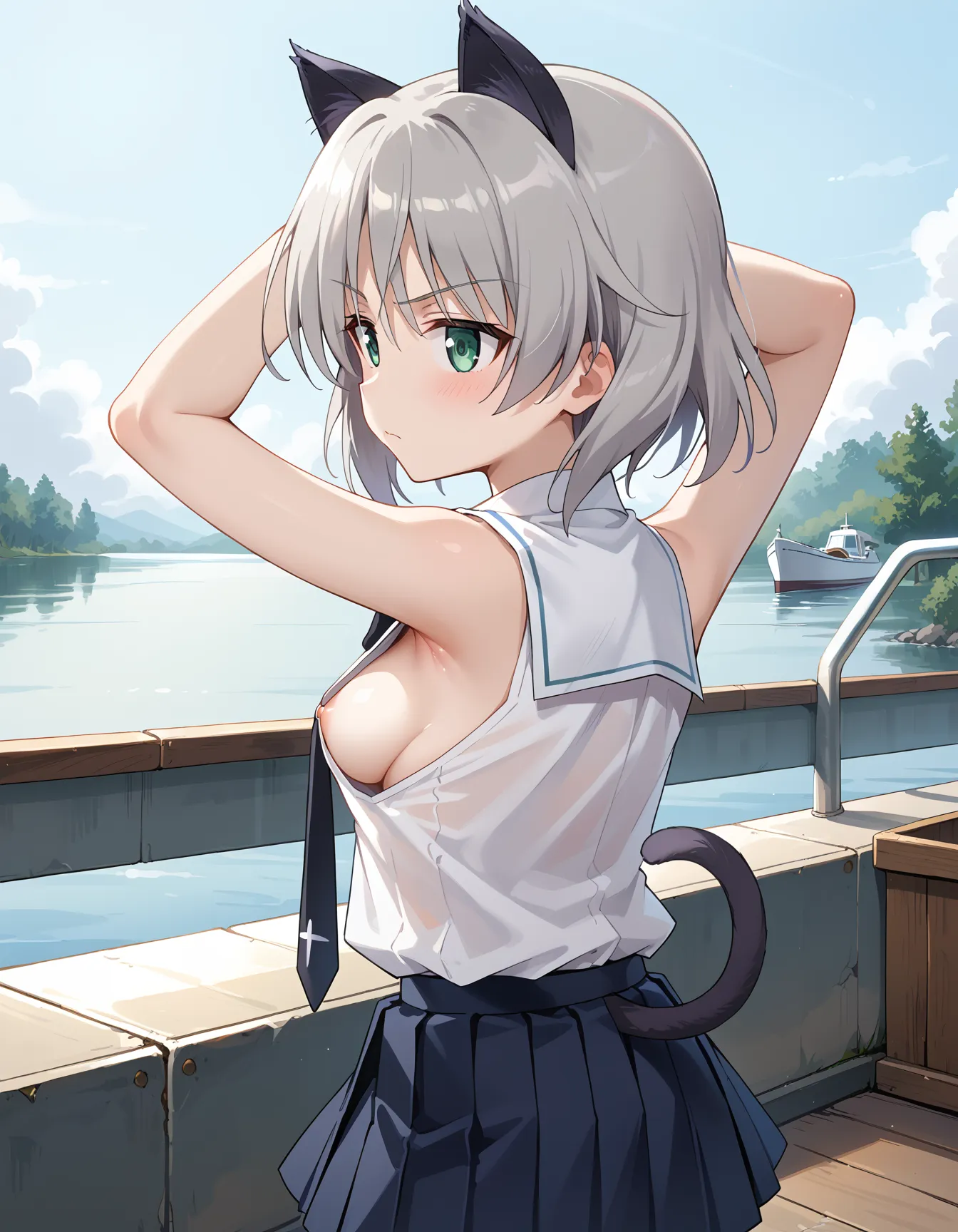 【「腋・脇」AIエロ画像（イラスト・アニメ・二次元風）4705枚まとめ！(155ページ目)のエロ画像20枚目