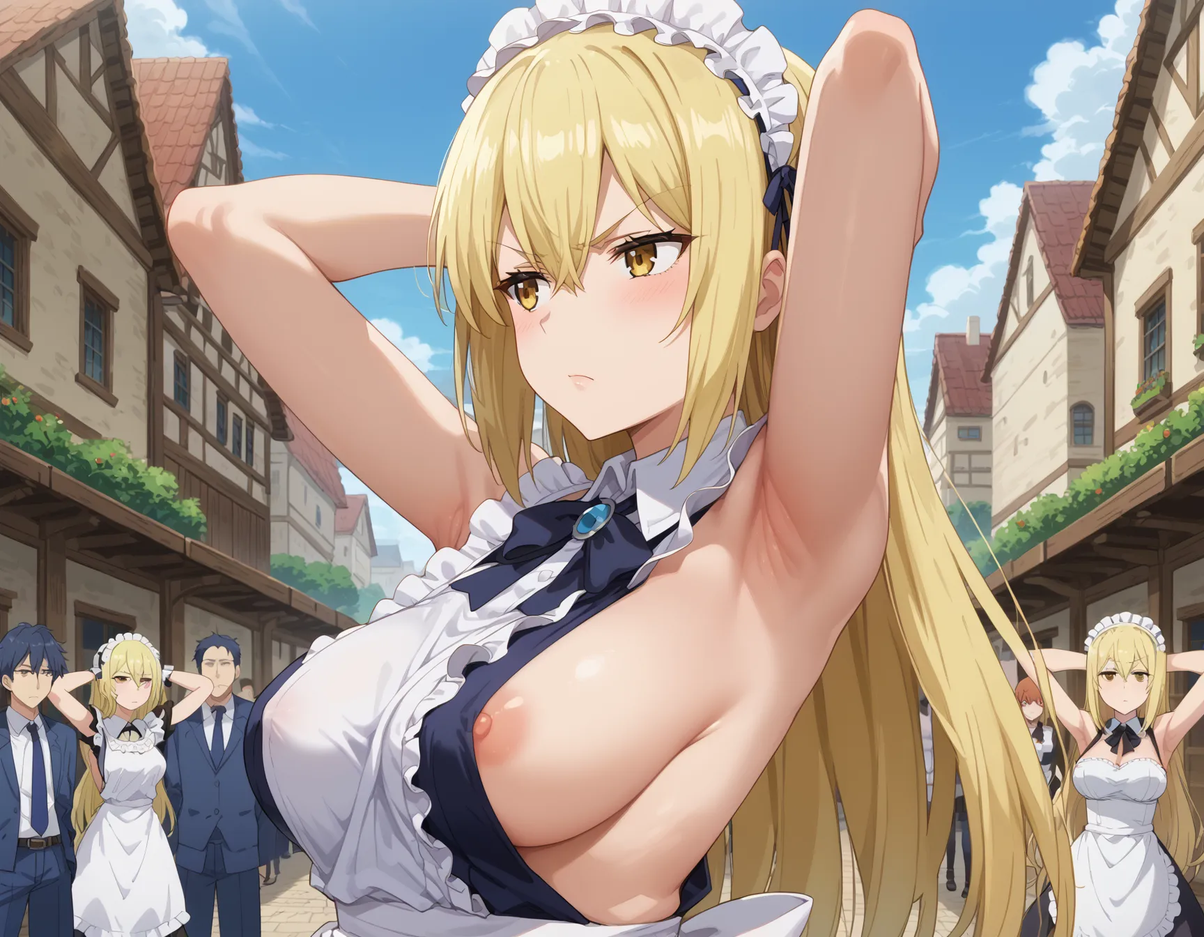 【「巨乳×メイド」AIエロ画像（イラスト・アニメ・二次元風）163枚まとめ！(6ページ目)のエロ画像10枚目