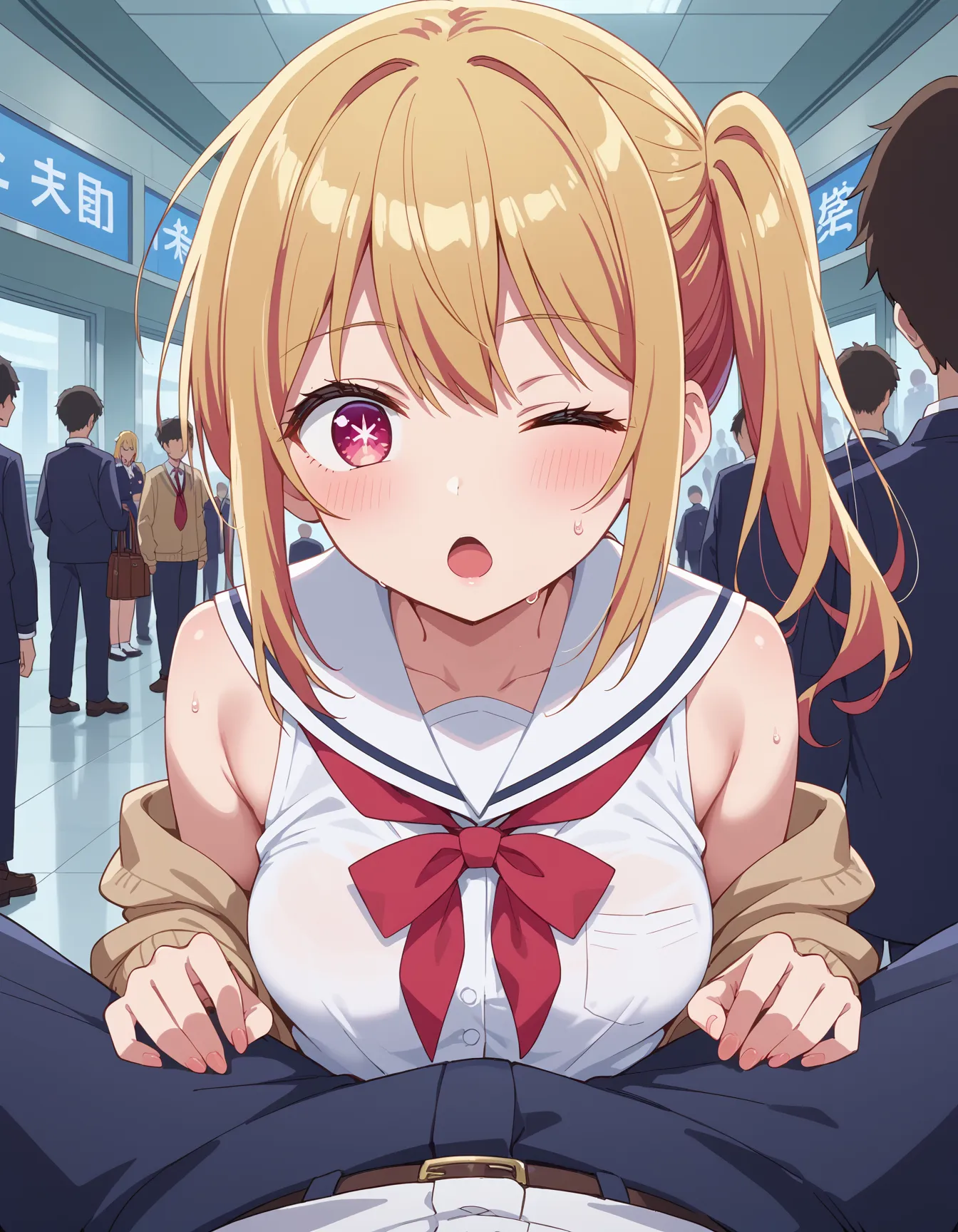 【「学制服」AIエロ画像（イラスト・アニメ・二次元風）4855枚まとめ！(158ページ目)のエロ画像3枚目