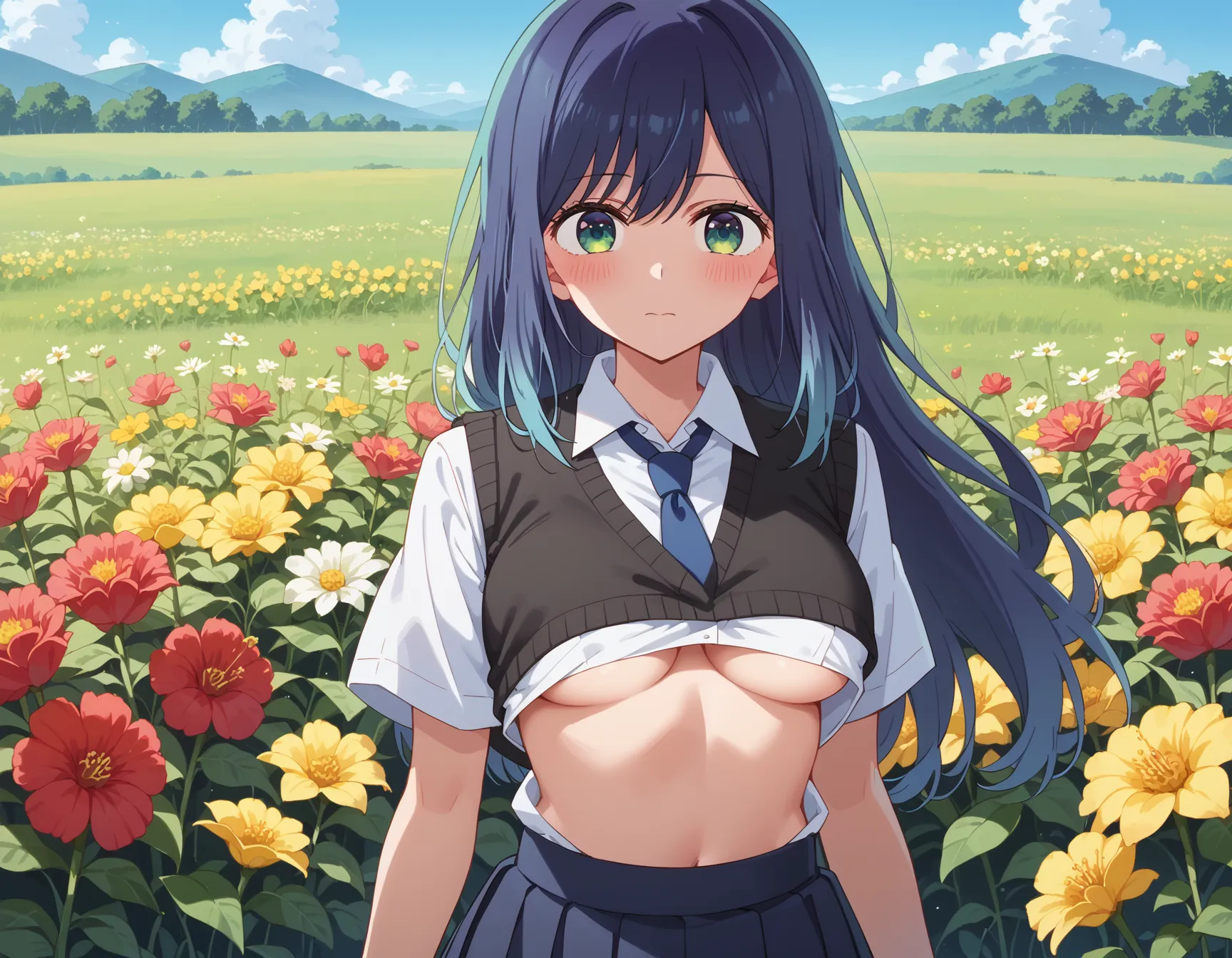 【「学制服」AIエロ画像（イラスト・アニメ・二次元風）4855枚まとめ！(156ページ目)のエロ画像13枚目