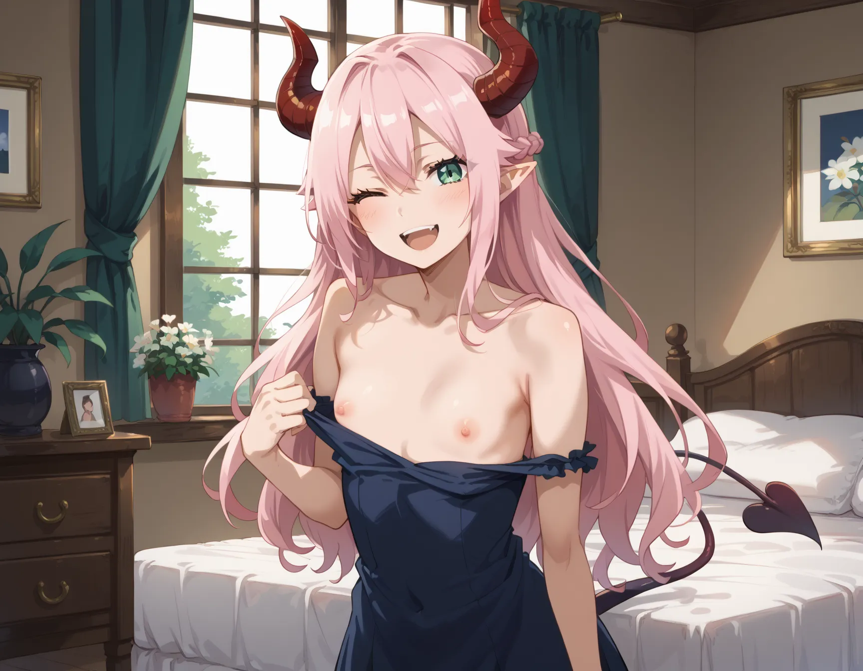 【「貧乳×下着（ブラジャー・パンティ）」AIエロ画像（イラスト・アニメ・二次元風）1743枚まとめ！(56ページ目)のエロ画像28枚目