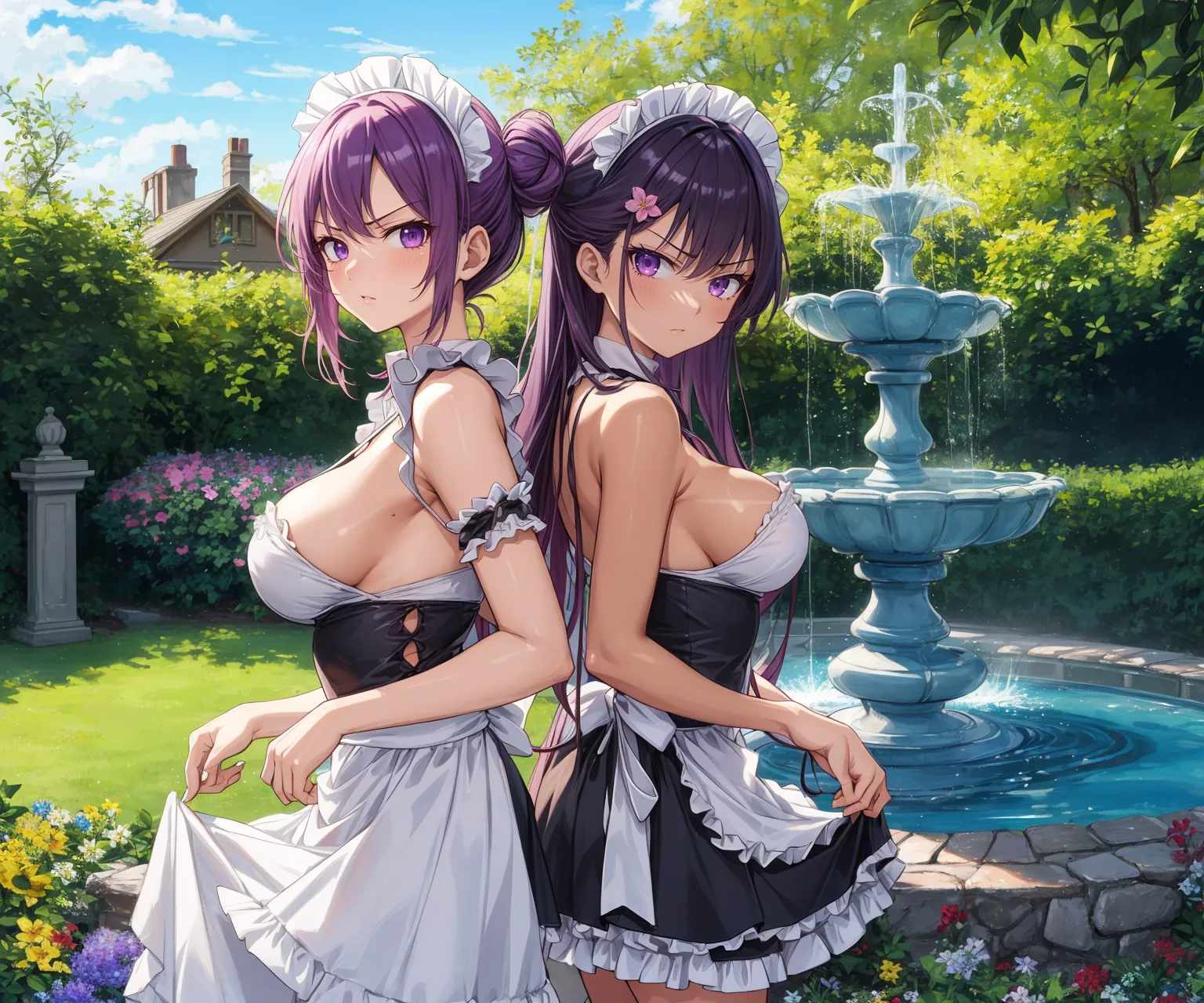 【「巨乳×メイド」AIエロ画像（イラスト・アニメ・二次元風）163枚まとめ！(6ページ目)のエロ画像6枚目
