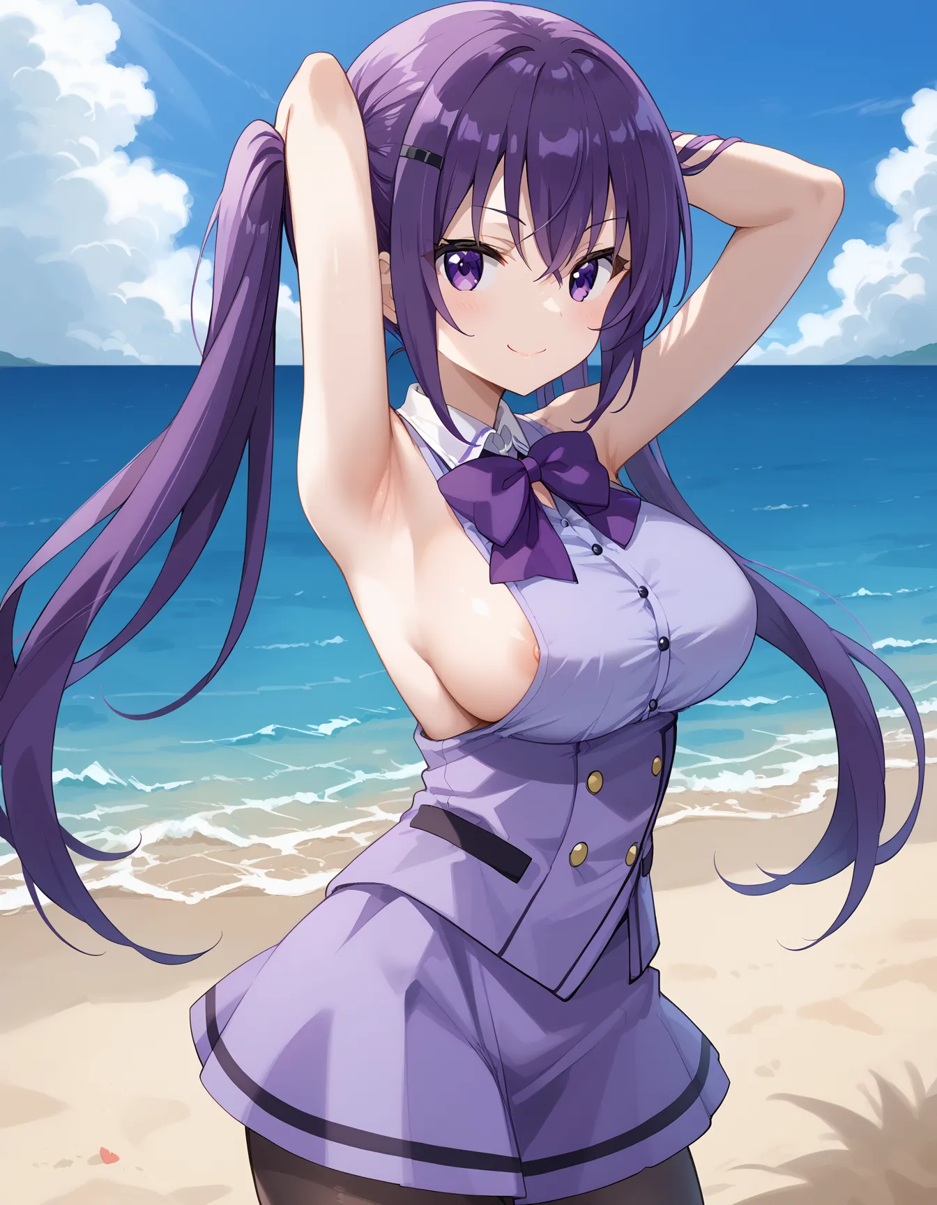 【「巨乳×パンスト」AIエロ画像（イラスト・アニメ・二次元風）575枚まとめ！(19ページ目)のエロ画像3枚目