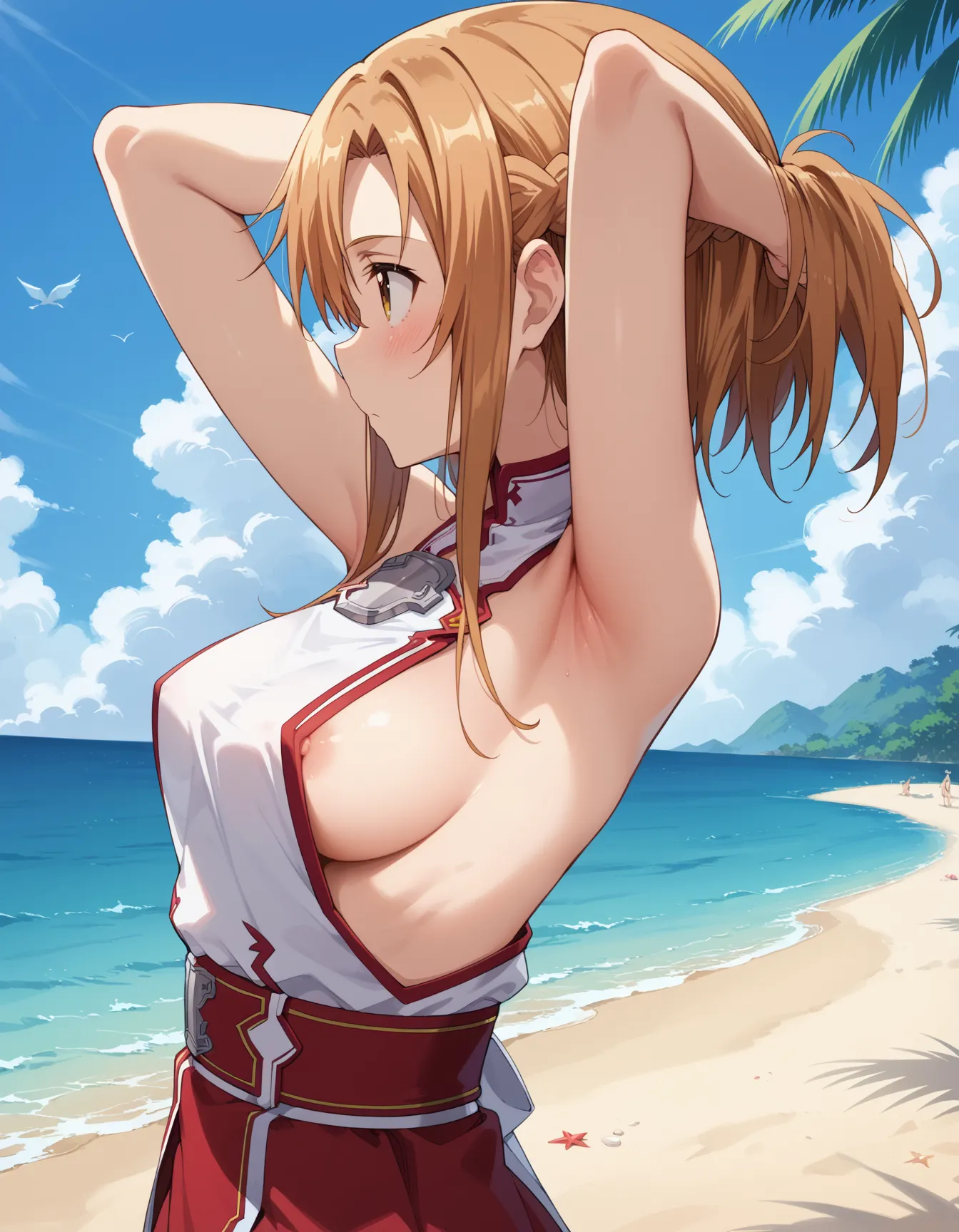 【「腋・脇」AIエロ画像（イラスト・アニメ・二次元風）4705枚まとめ！(147ページ目)のエロ画像2枚目