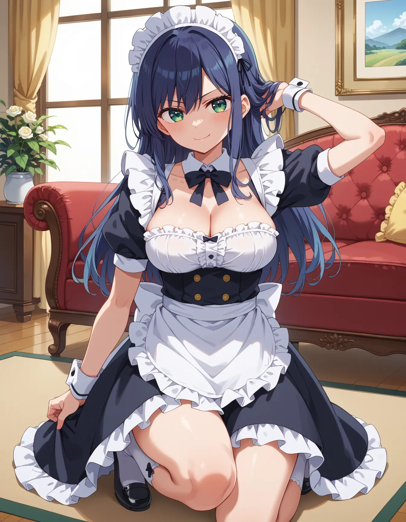 【「巨乳×メイド」AIエロ画像（イラスト・アニメ・二次元風）163枚まとめ！(6ページ目)のエロ画像4枚目