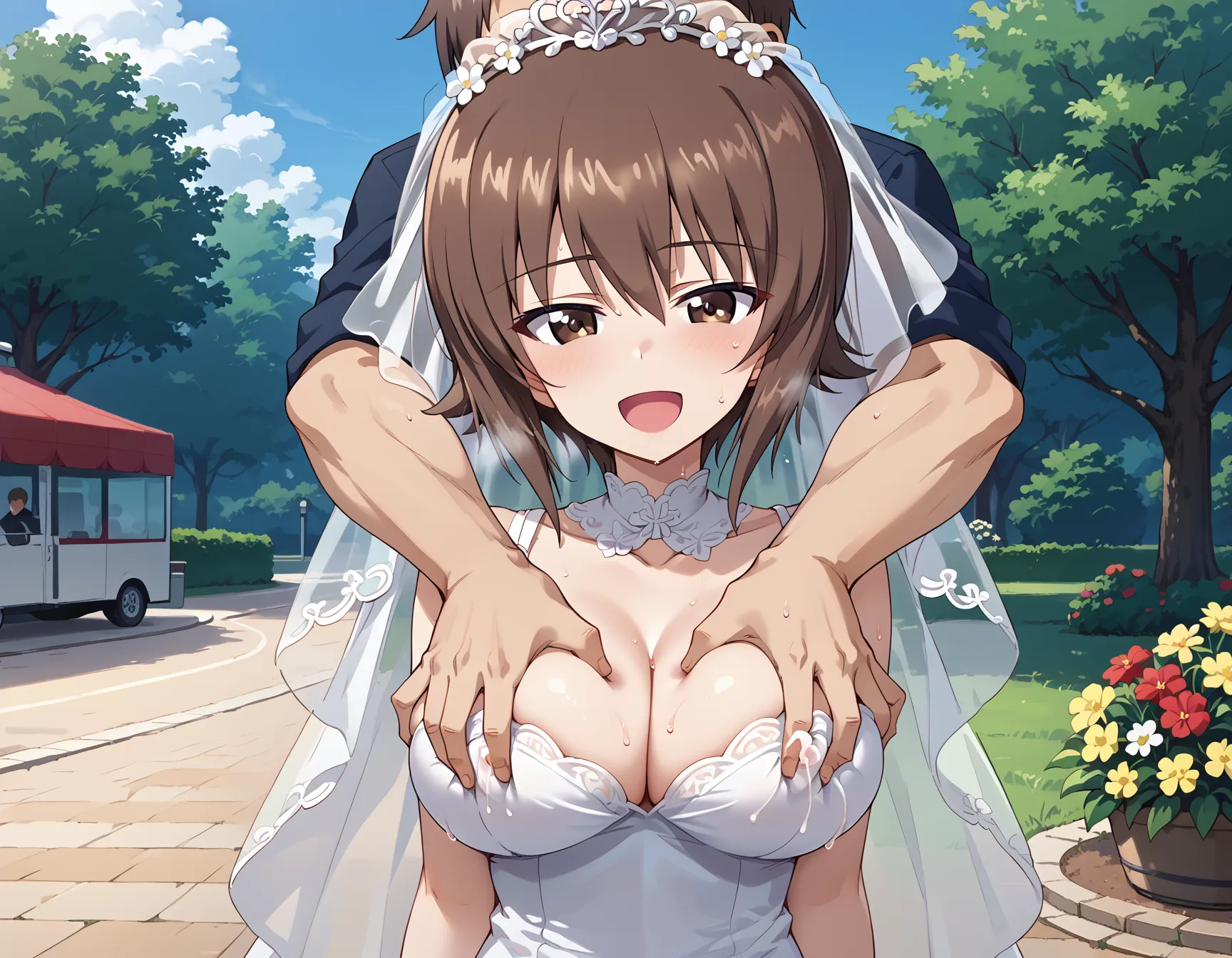 【「ウェディングドレス」AIエロ画像（イラスト・アニメ・二次元風）332枚まとめ！(11ページ目)のエロ画像4枚目