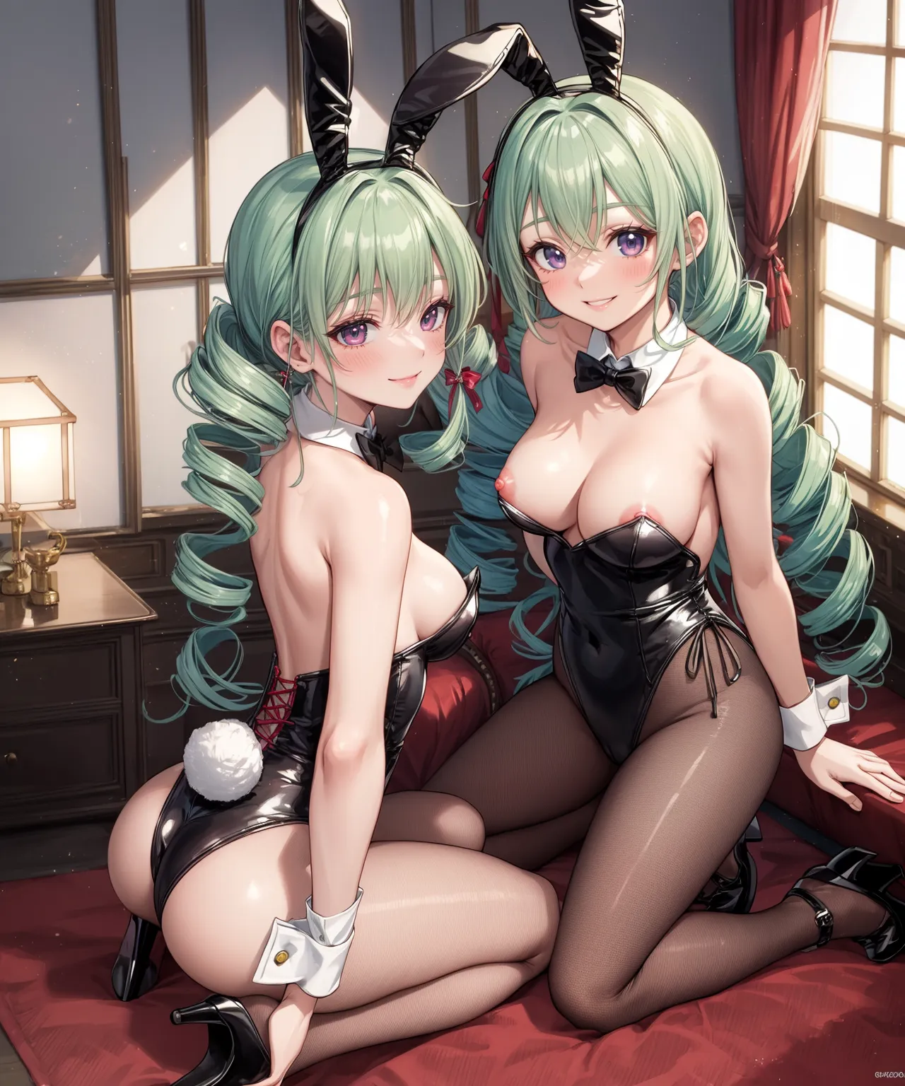 【「尻×バニーガール」AIエロ画像（イラスト・アニメ・二次元風）130枚まとめ！(4ページ目)のエロ画像27枚目