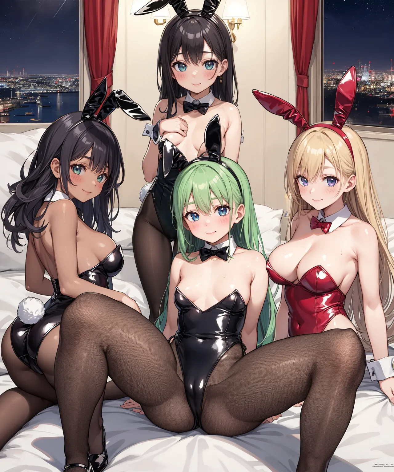 【「貧乳×パンスト」AIエロ画像（イラスト・アニメ・二次元風）76枚まとめ！(3ページ目)のエロ画像11枚目