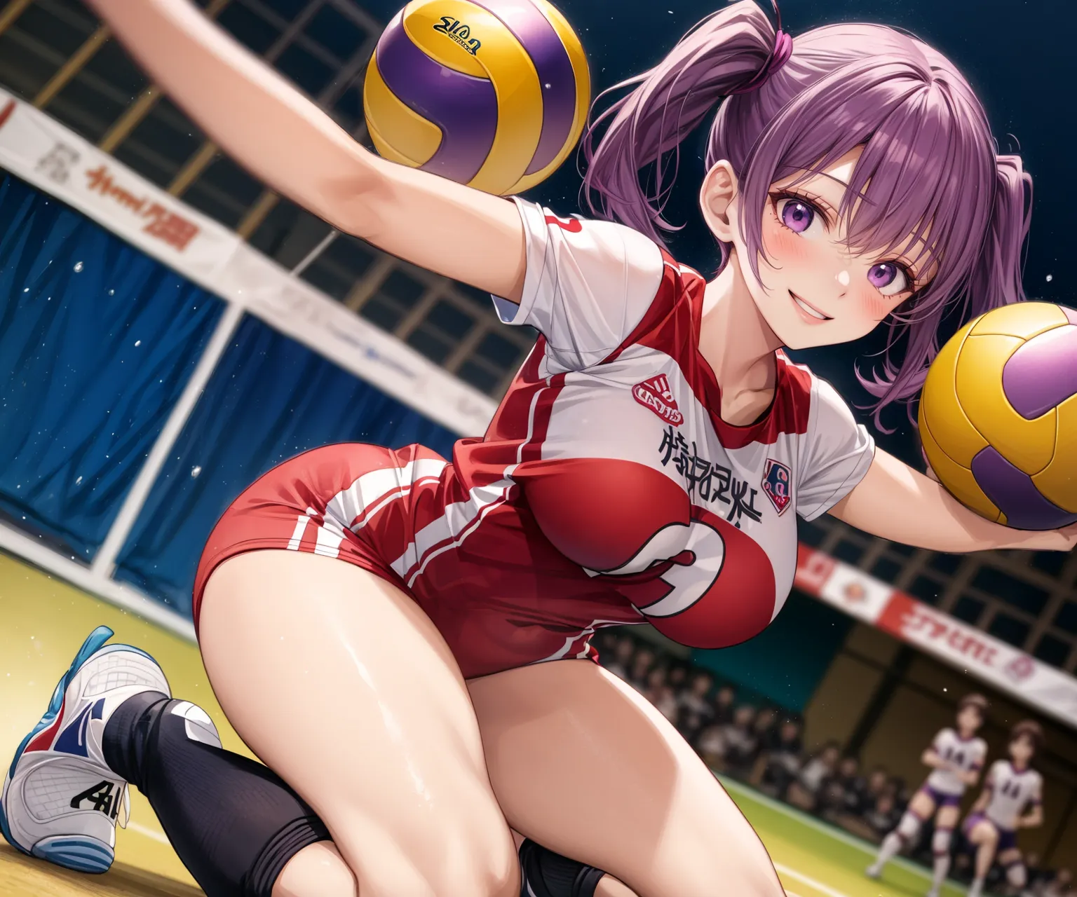 【「巨乳×バレーボール」AIエロ画像（イラスト・アニメ・二次元風）132枚まとめ！(4ページ目)のエロ画像30枚目
