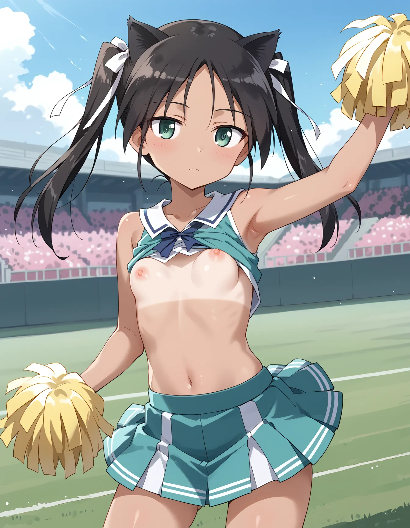 【「ロリ・小柄×チアリーダー」AIエロ画像（イラスト・アニメ・二次元風）73枚まとめ！(3ページ目)のエロ画像5枚目