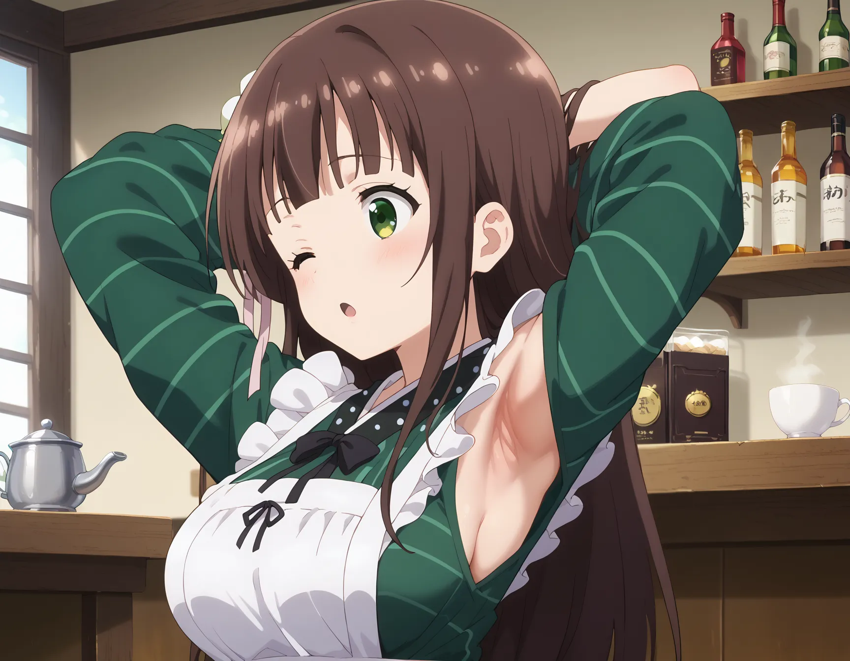 【「腋・脇×着物」AIエロ画像（イラスト・アニメ・二次元風）104枚まとめ！(4ページ目)のエロ画像7枚目