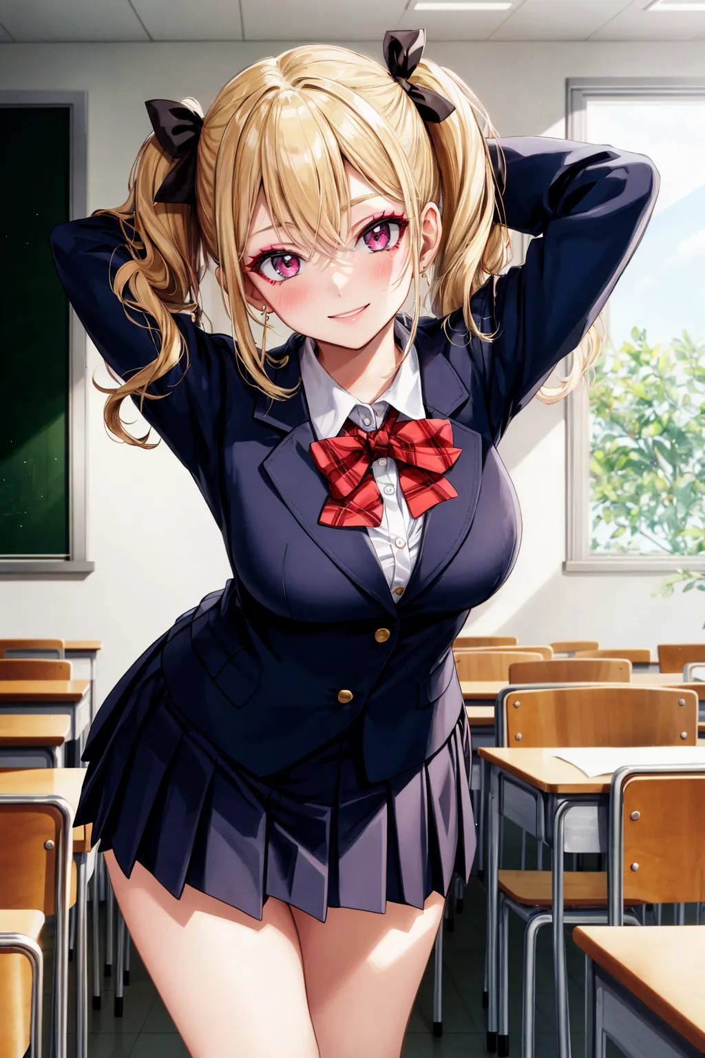 【「ギャル×学制服」AIエロ画像（イラスト・アニメ・二次元風）155枚まとめ！(5ページ目)のエロ画像19枚目