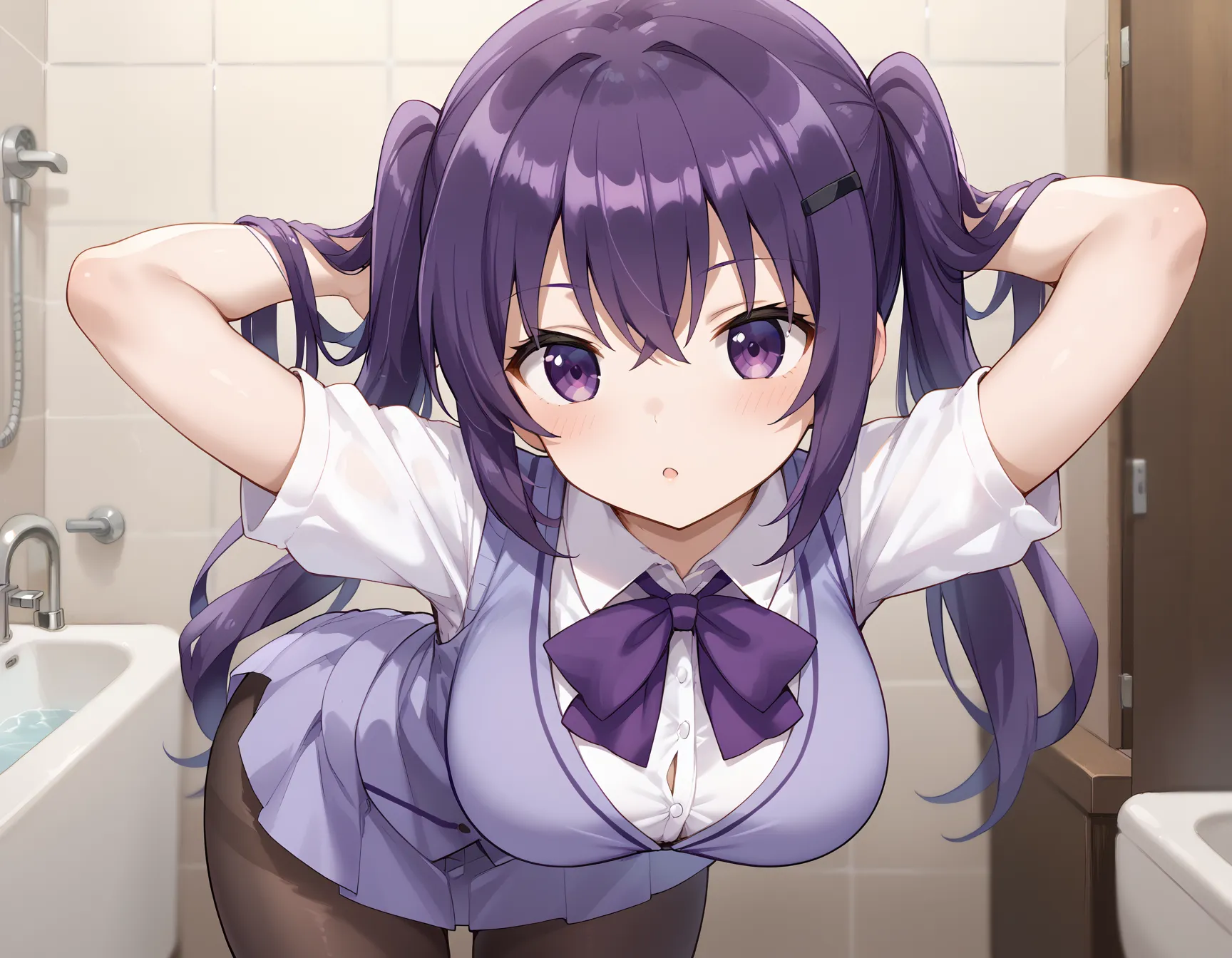 【「巨乳×パンスト」AIエロ画像（イラスト・アニメ・二次元風）575枚まとめ！(18ページ目)のエロ画像2枚目