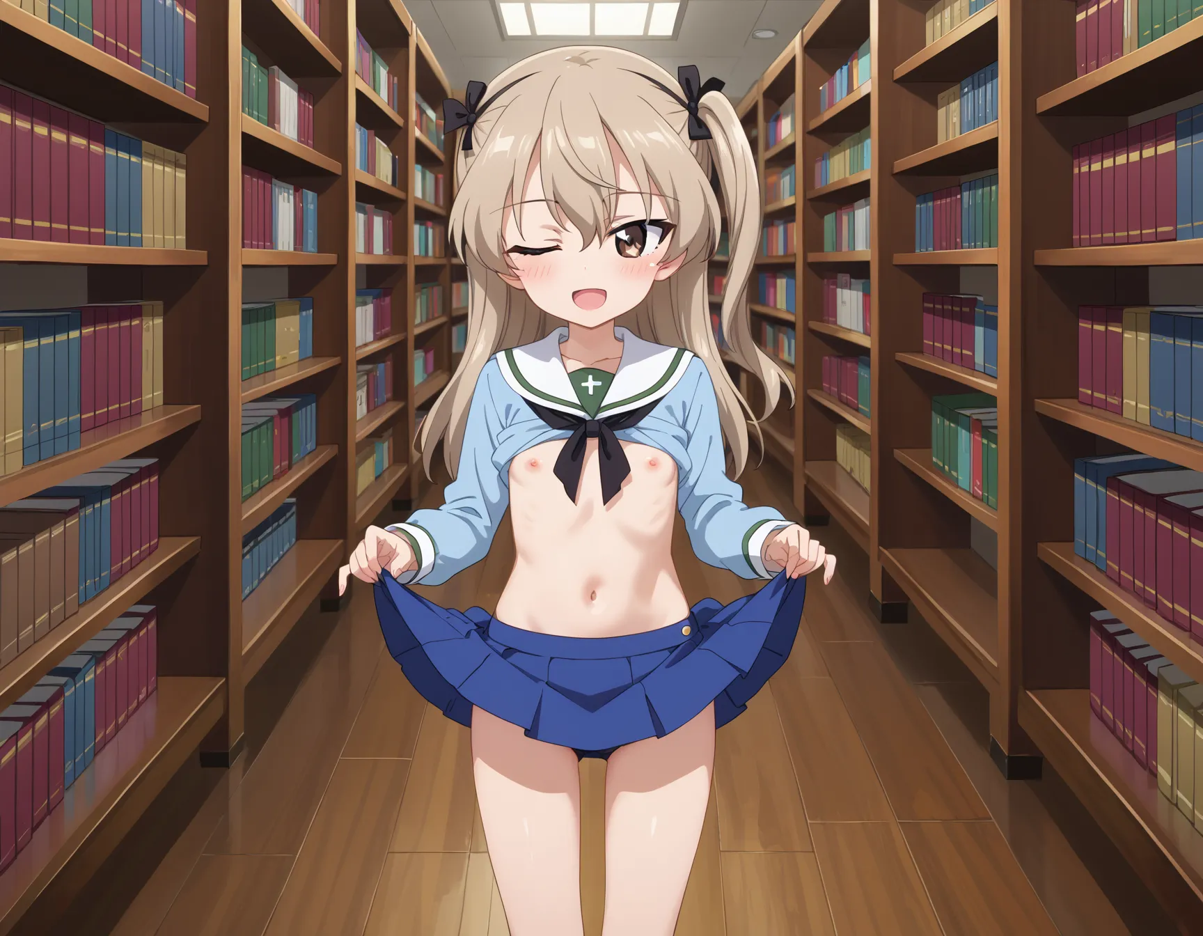 【「貧乳×下着（ブラジャー・パンティ）」AIエロ画像（イラスト・アニメ・二次元風）1743枚まとめ！(51ページ目)のエロ画像27枚目