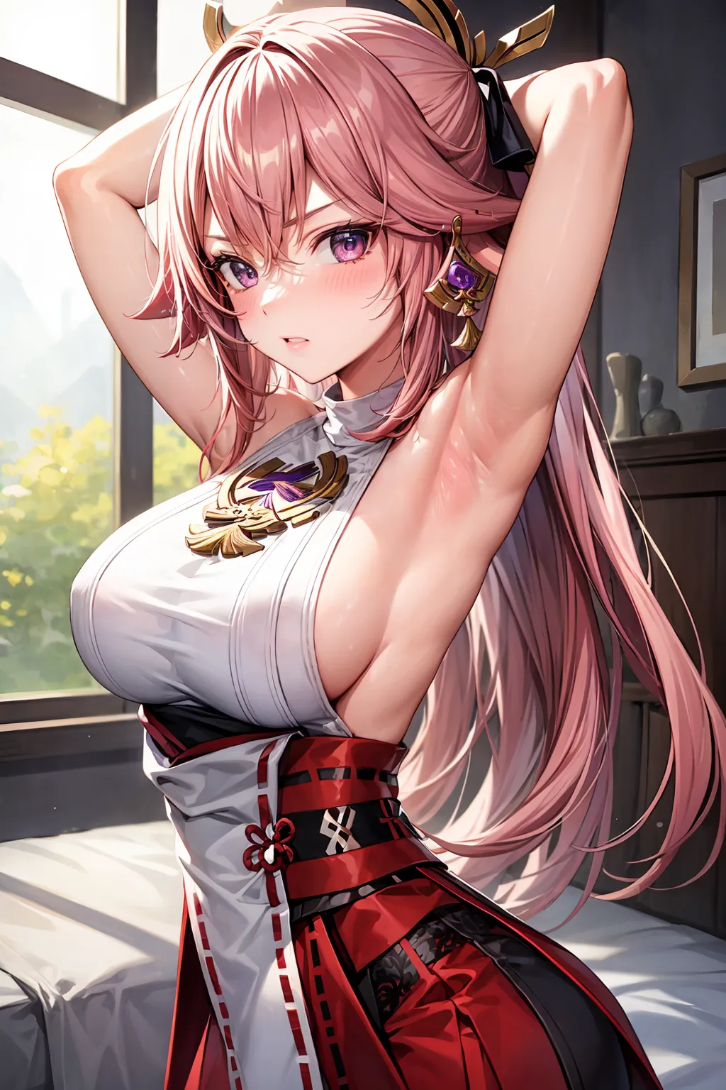 【「腋・脇」AIエロ画像（イラスト・アニメ・二次元風）4705枚まとめ！(140ページ目)のエロ画像9枚目
