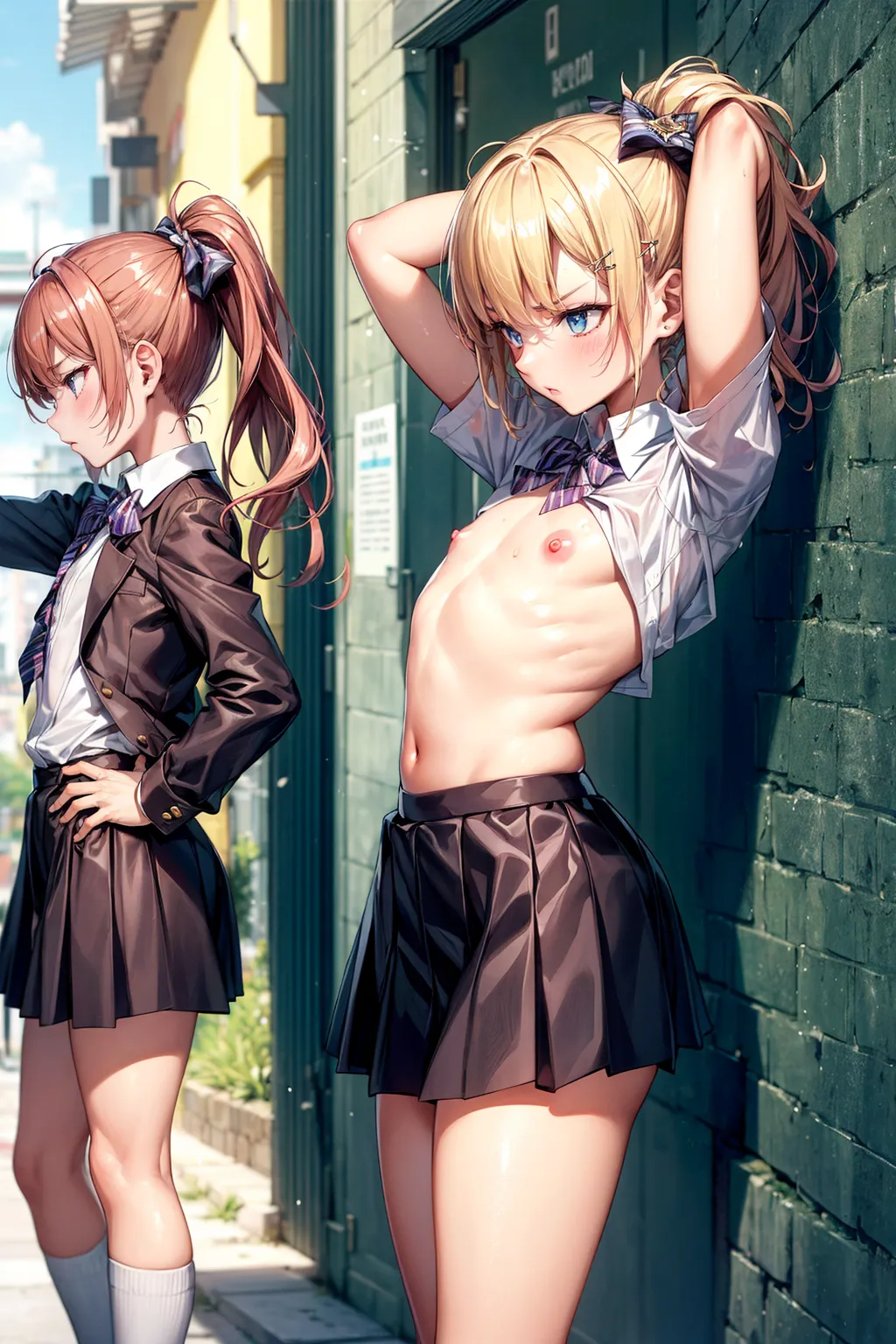 【「女子校生・JK×貧乳」AIエロ画像（イラスト・アニメ・二次元風）79枚まとめ！(3ページ目)のエロ画像10枚目