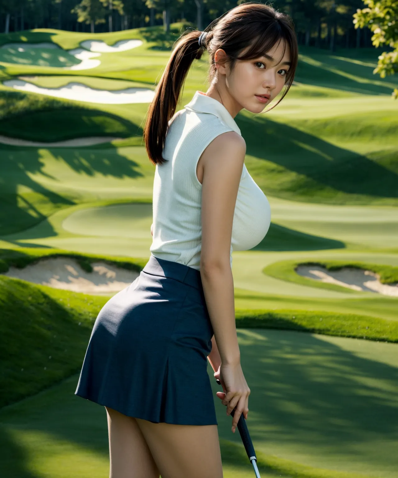 【「爆乳・超乳×女子ゴルファー」AIエロ画像（リアル・実写・フォト風）143枚まとめ！(5ページ目)のエロ画像4枚目