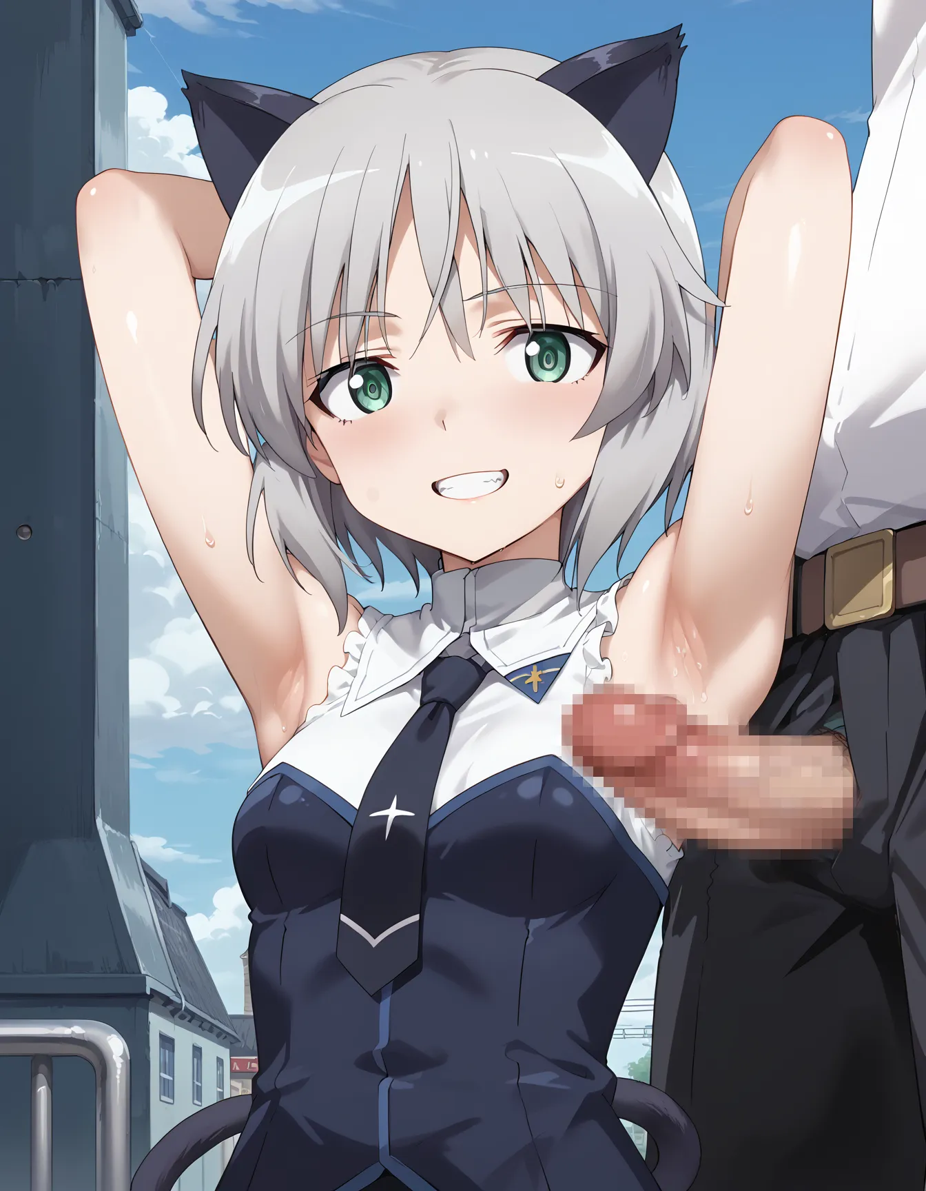 【「腋・脇」AIエロ画像（イラスト・アニメ・二次元風）4705枚まとめ！(138ページ目)のエロ画像27枚目