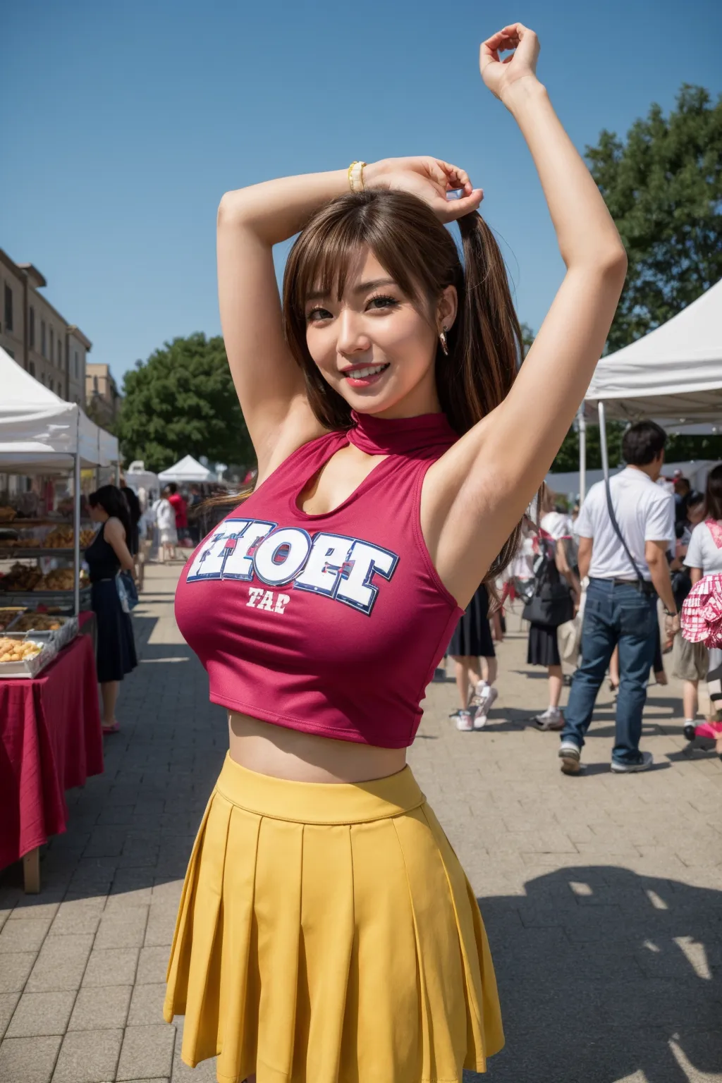 【「爆乳・超乳×チアリーダー」AIエロ画像（リアル・実写・フォト風）199枚まとめ！(6ページ目)のエロ画像25枚目