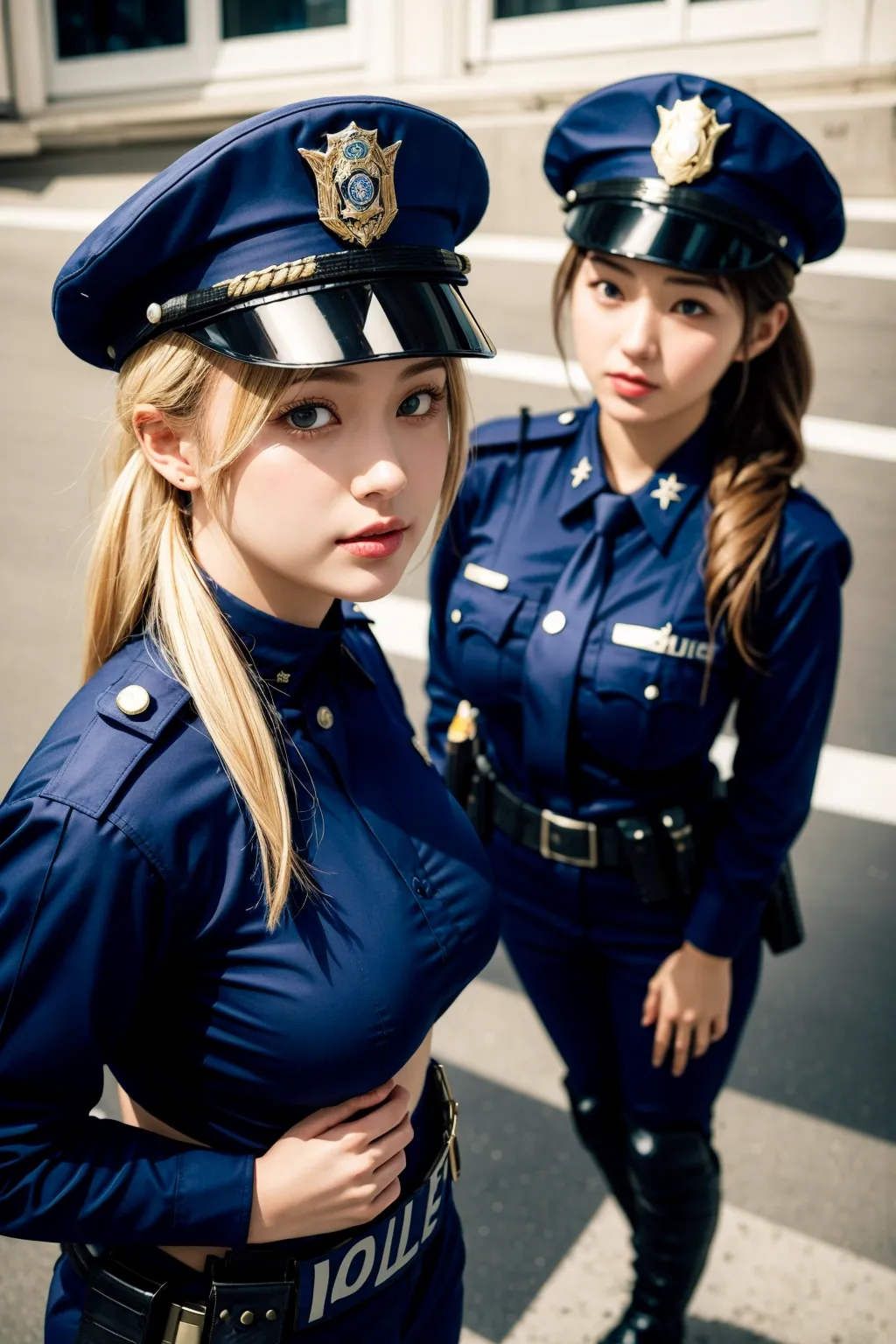 【「爆乳・超乳×女警官」AIエロ画像（リアル・実写・フォト風）192枚まとめ！(6ページ目)のエロ画像22枚目