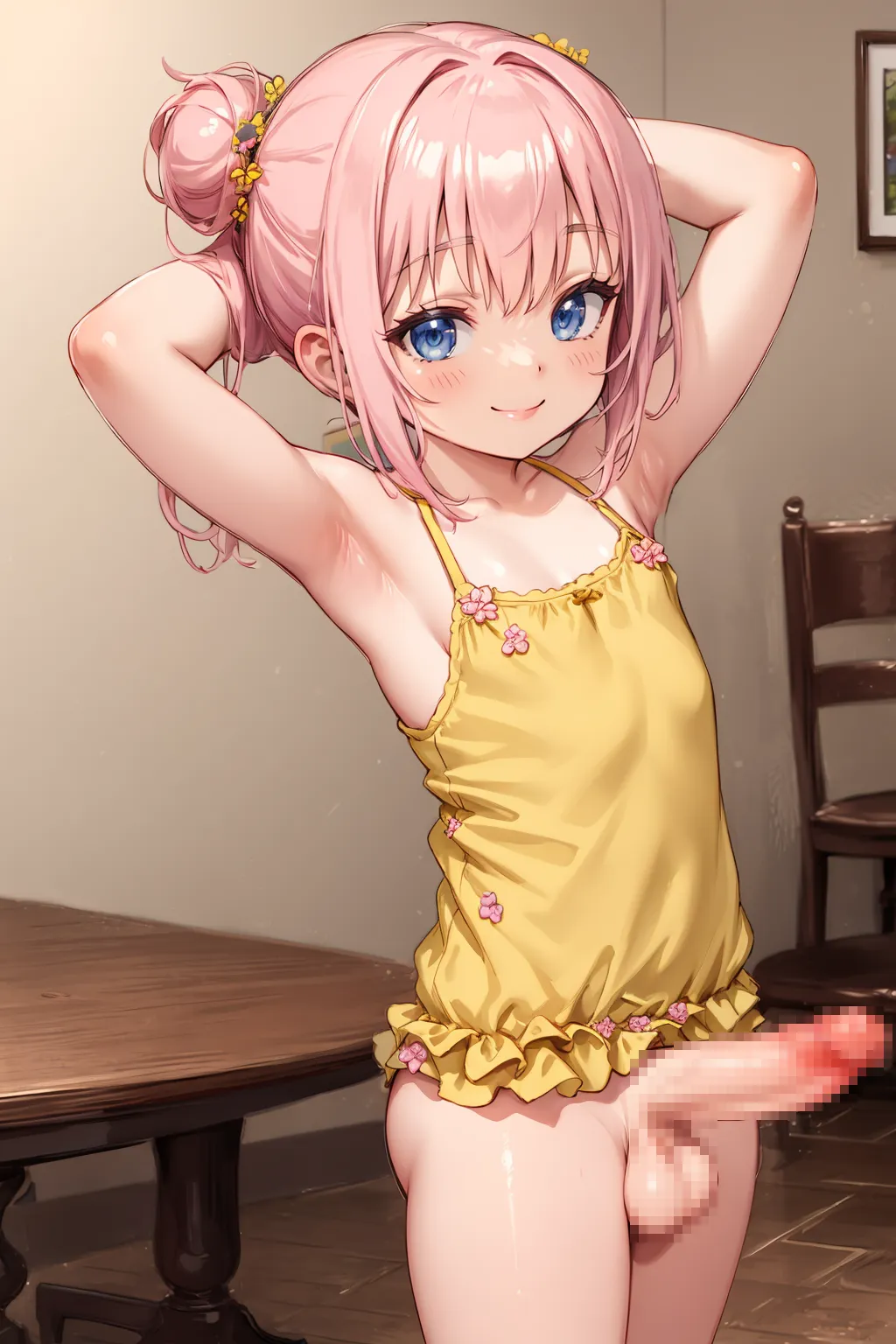 【「ふたなり×下着（ブラジャー・パンティ）」AIエロ画像（イラスト・アニメ・二次元風）352枚まとめ！(11ページ目)のエロ画像4枚目