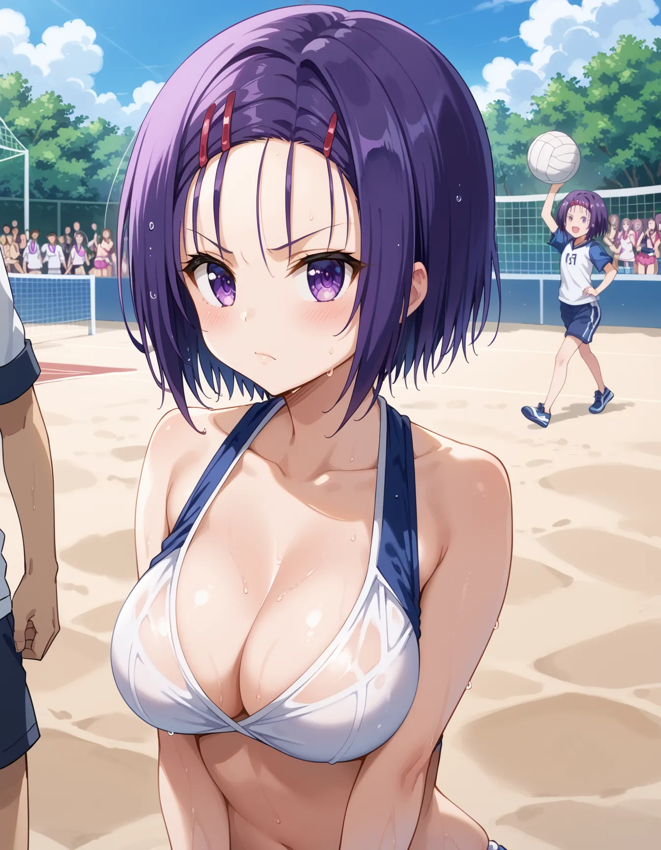 【「巨乳×バレーボール」AIエロ画像（イラスト・アニメ・二次元風）132枚まとめ！(4ページ目)のエロ画像19枚目