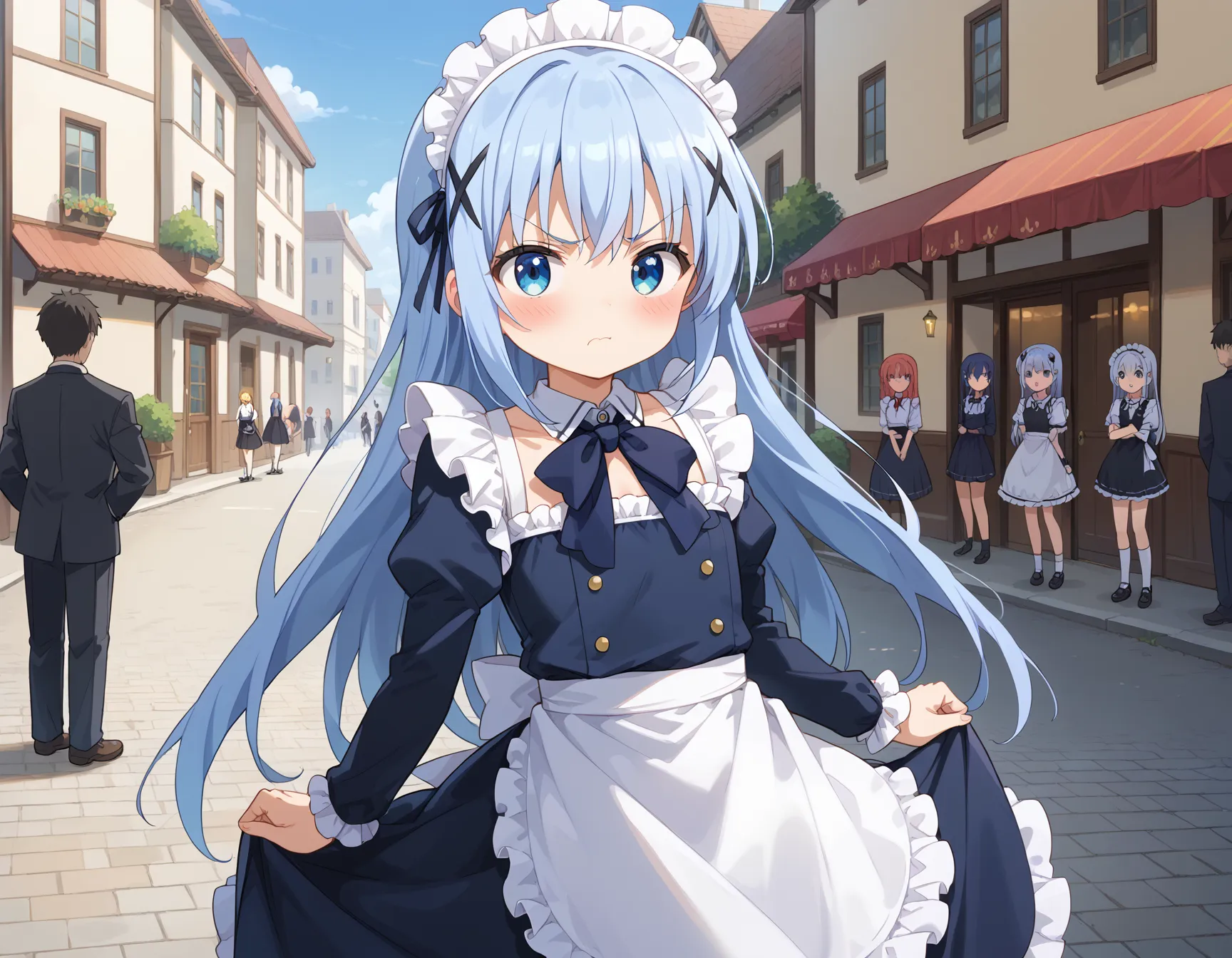 【「貧乳×メイド」AIエロ画像（イラスト・アニメ・二次元風）73枚まとめ！(3ページ目)のエロ画像4枚目