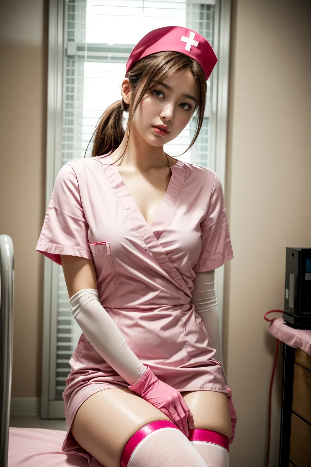 【「貧乳×ナース・看護婦」AIエロ画像（リアル・実写・フォト風）131枚まとめ！(4ページ目)のエロ画像21枚目