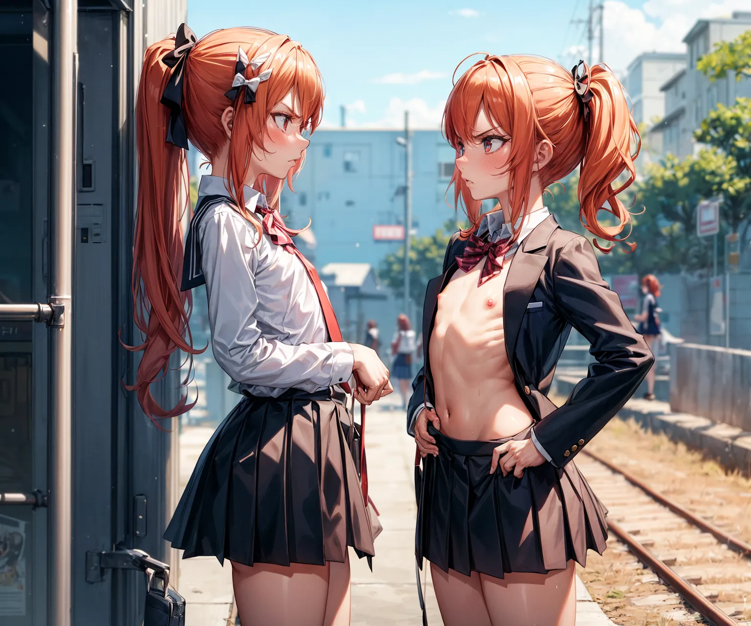 【「女子校生・JK×貧乳」AIエロ画像（イラスト・アニメ・二次元風）79枚まとめ！(3ページ目)のエロ画像8枚目