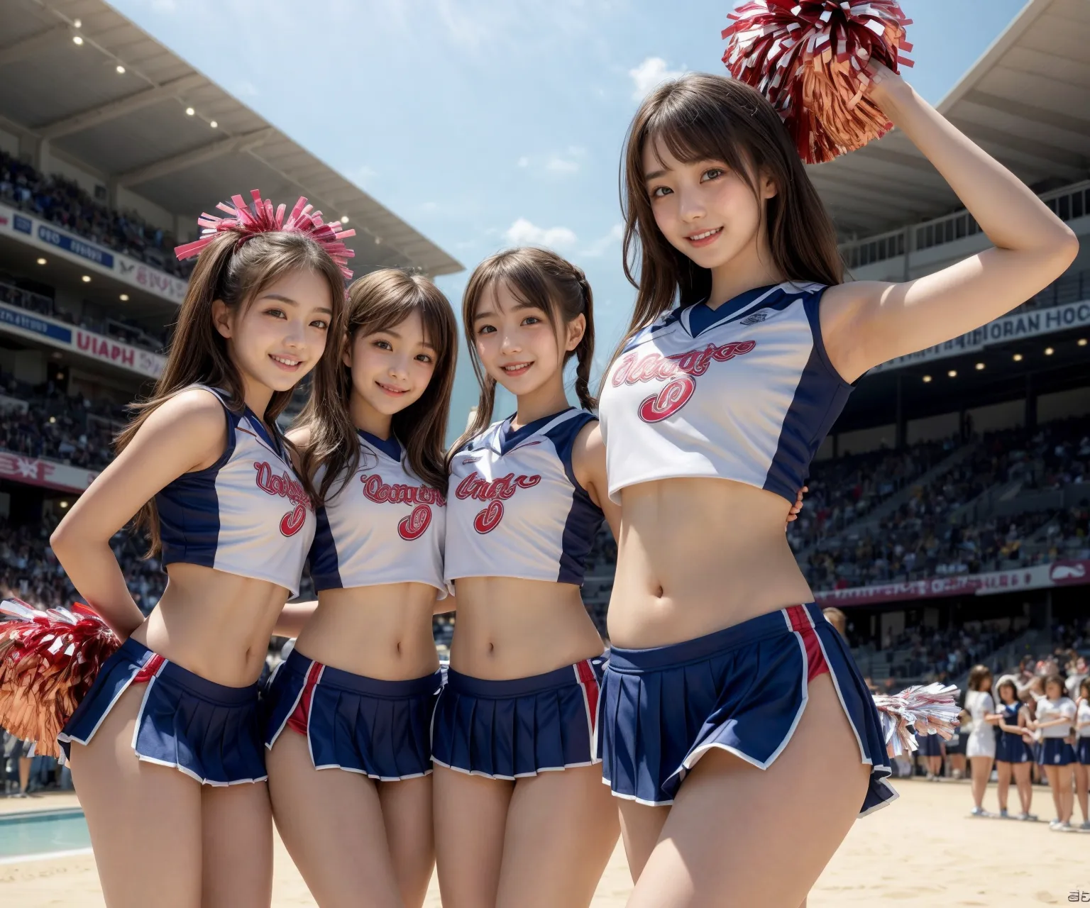 【「貧乳×チアリーダー」AIエロ画像（リアル・実写・フォト風）410枚まとめ！(12ページ目)のエロ画像7枚目