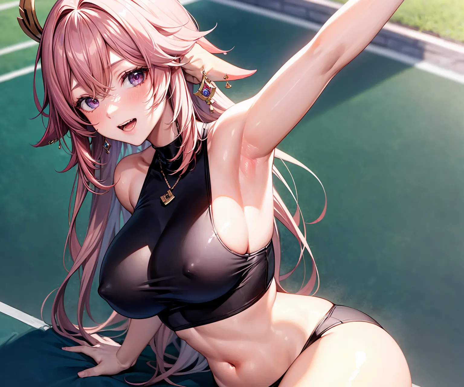 【「腋・脇」AIエロ画像（イラスト・アニメ・二次元風）4705枚まとめ！(132ページ目)のエロ画像12枚目