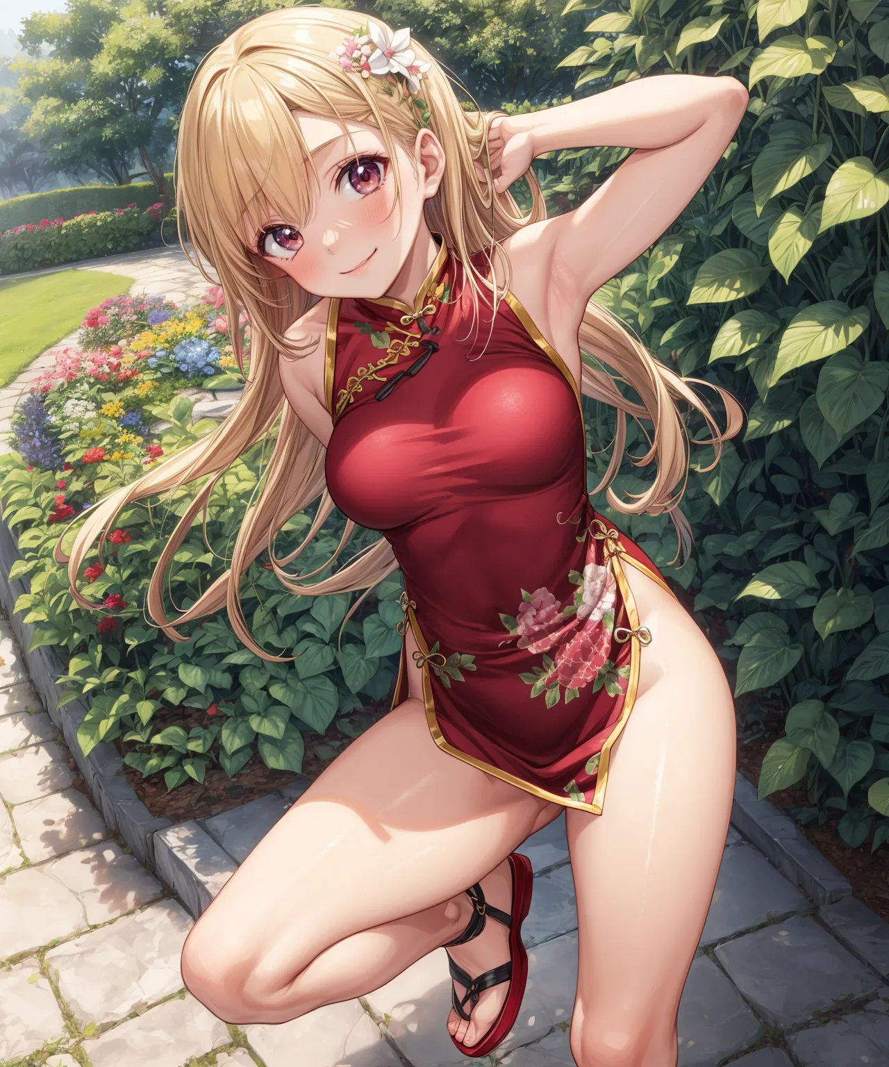 【「爆乳・超乳×チャイナドレス」AIエロ画像（イラスト・アニメ・二次元風）56枚まとめ！(2ページ目)のエロ画像18枚目