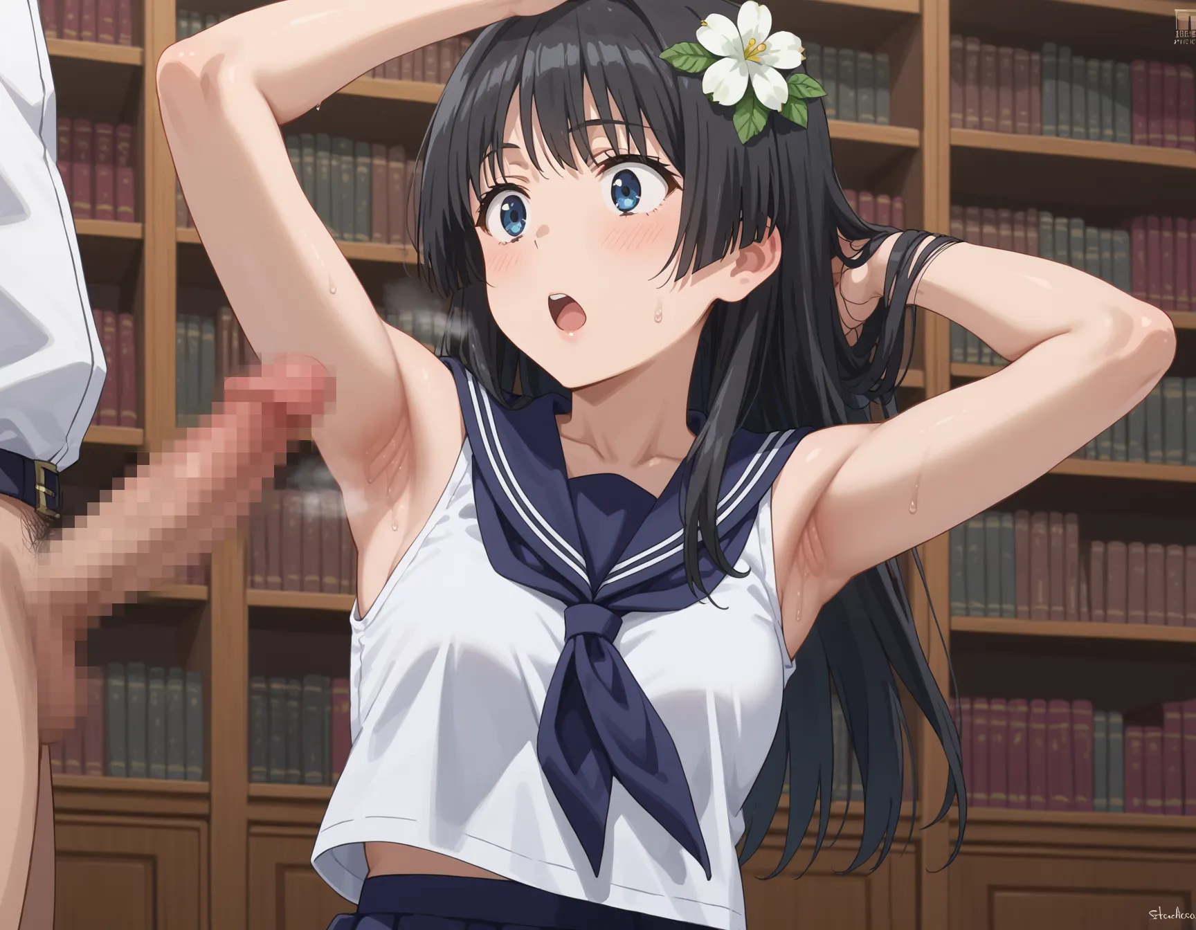 【「腋・脇」AIエロ画像（イラスト・アニメ・二次元風）4705枚まとめ！(131ページ目)のエロ画像21枚目