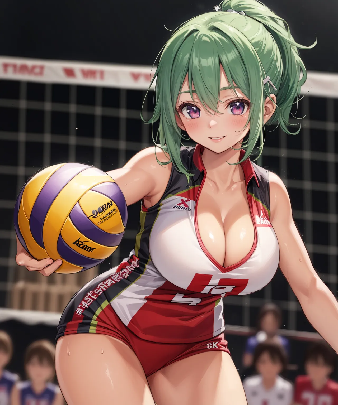【「巨乳×バレーボール」AIエロ画像（イラスト・アニメ・二次元風）132枚まとめ！(4ページ目)のエロ画像11枚目