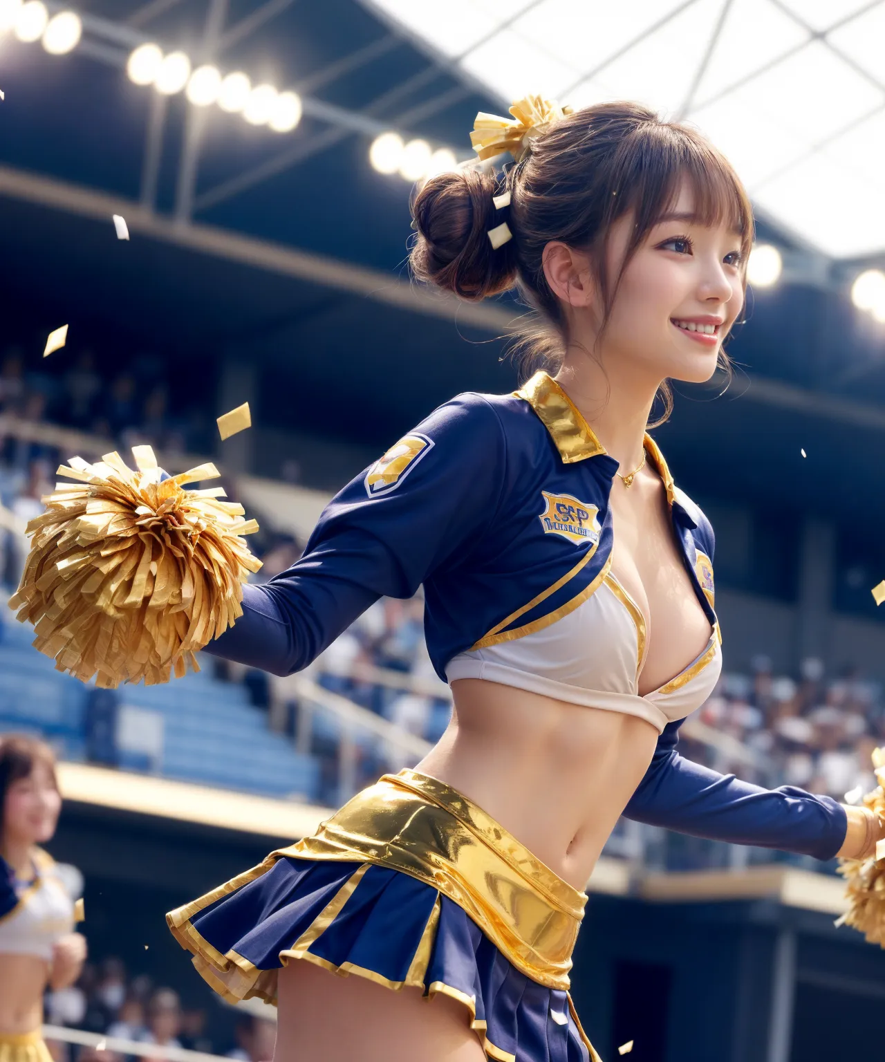 【「貧乳×チアリーダー」AIエロ画像（リアル・実写・フォト風）410枚まとめ！(12ページ目)のエロ画像3枚目