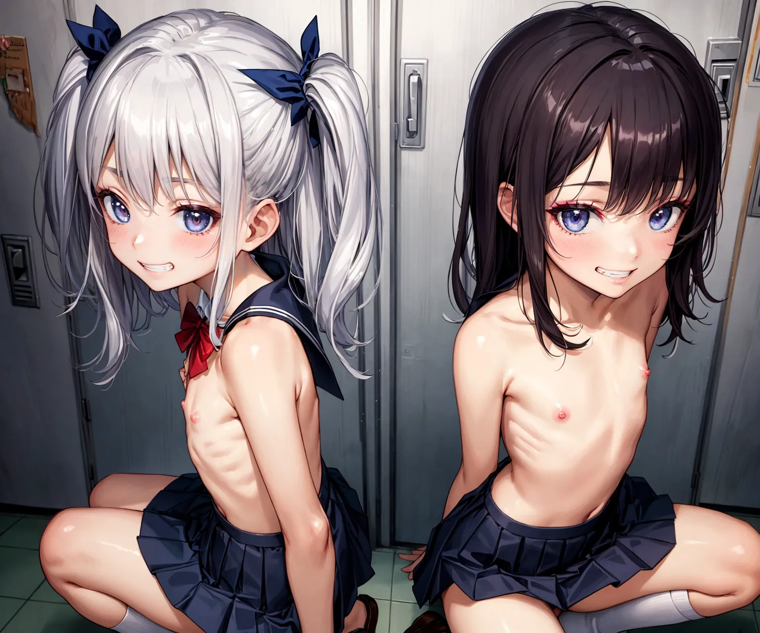 【「ギャル×学制服」AIエロ画像（イラスト・アニメ・二次元風）155枚まとめ！(5ページ目)のエロ画像5枚目