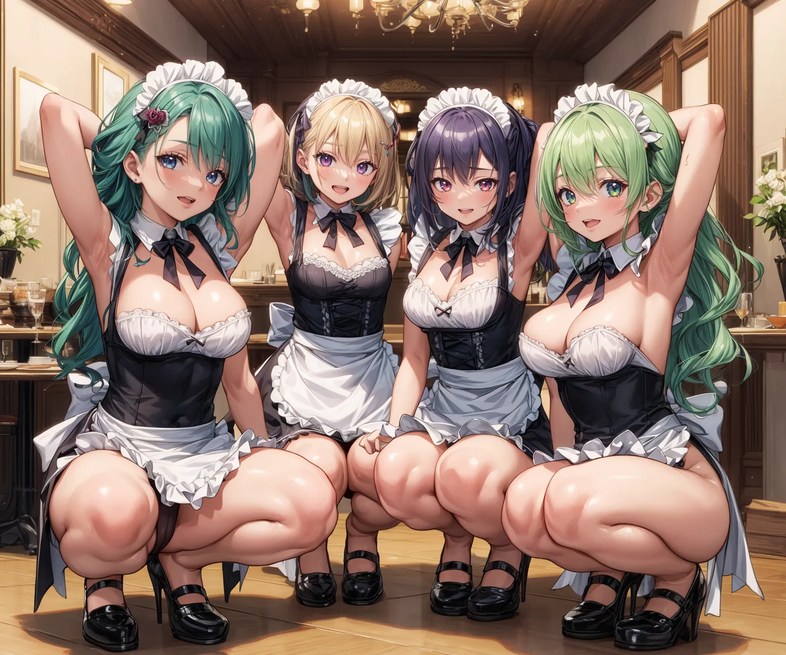 【「メイド」AIエロ画像（イラスト・アニメ・二次元風）516枚まとめ！(15ページ目)のエロ画像19枚目