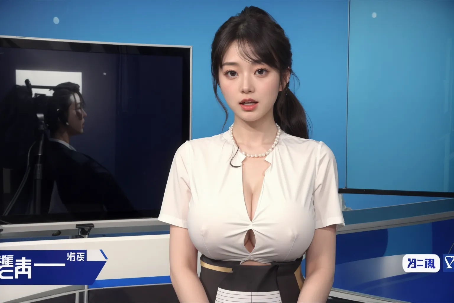 【「爆乳・超乳×女子アナウンサー」AIエロ画像（リアル・実写・フォト風）369枚まとめ！(11ページ目)のエロ画像11枚目