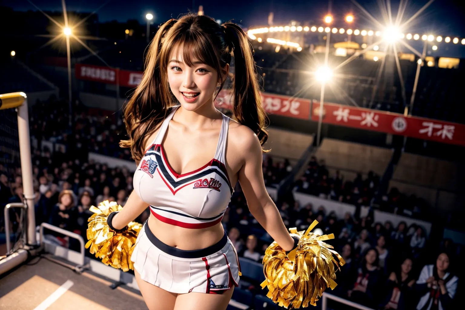 【「爆乳・超乳×チアリーダー」AIエロ画像（リアル・実写・フォト風）199枚まとめ！(6ページ目)のエロ画像14枚目