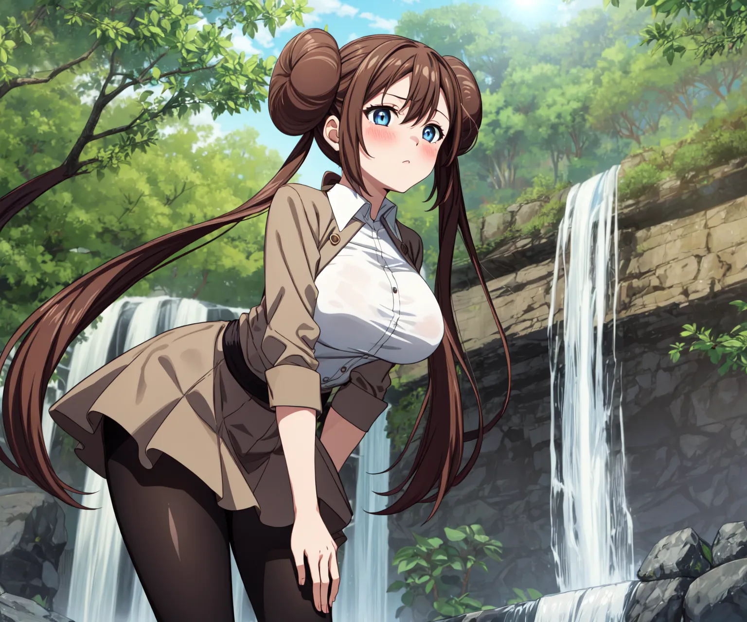 【「巨乳×パンスト」AIエロ画像（イラスト・アニメ・二次元風）575枚まとめ！(16ページ目)のエロ画像18枚目