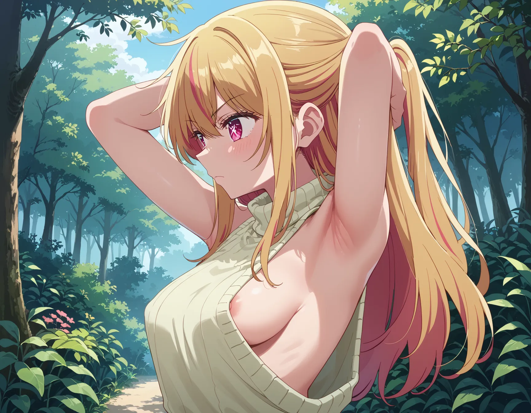 【「腋・脇」AIエロ画像（イラスト・アニメ・二次元風）4705枚まとめ！(128ページ目)のエロ画像9枚目