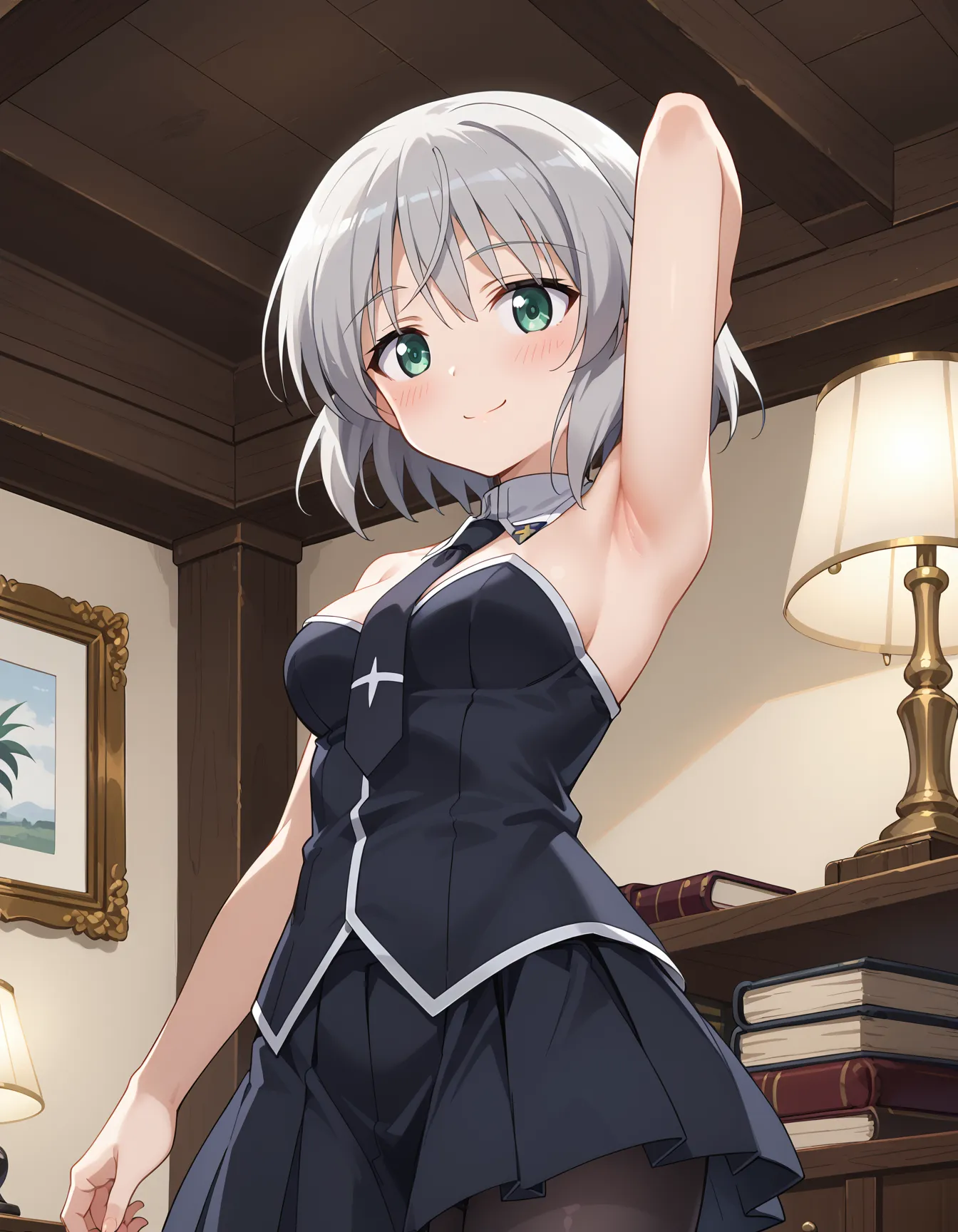【「腋・脇×パンスト」AIエロ画像（イラスト・アニメ・二次元風）80枚まとめ！(3ページ目)のエロ画像3枚目