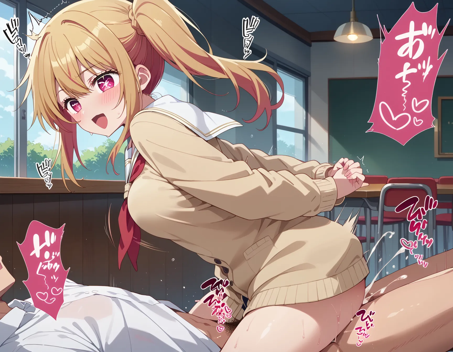 【「学制服」AIエロ画像（イラスト・アニメ・二次元風）4855枚まとめ！(129ページ目)のエロ画像13枚目