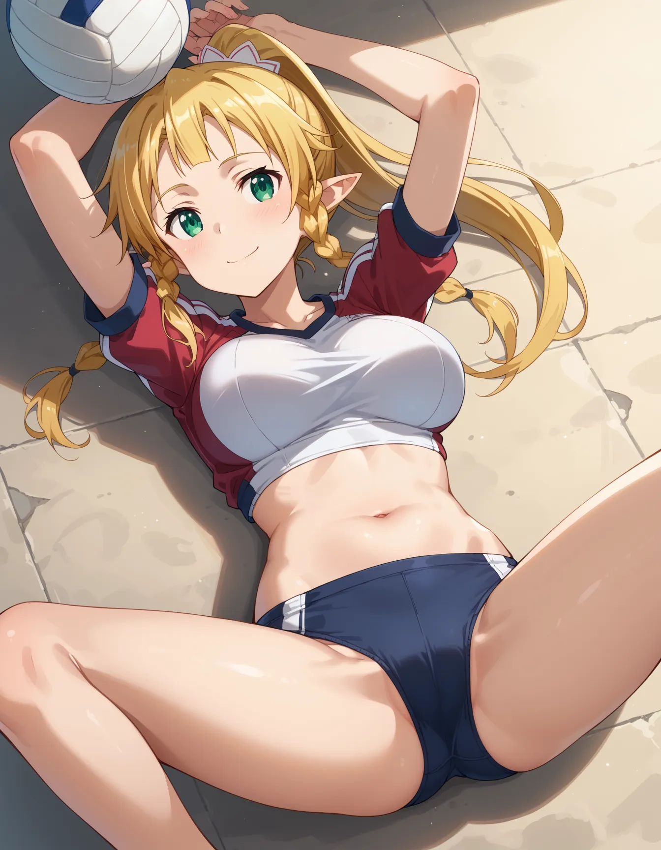 【「巨乳×バレーボール」AIエロ画像（イラスト・アニメ・二次元風）132枚まとめ！(4ページ目)のエロ画像5枚目