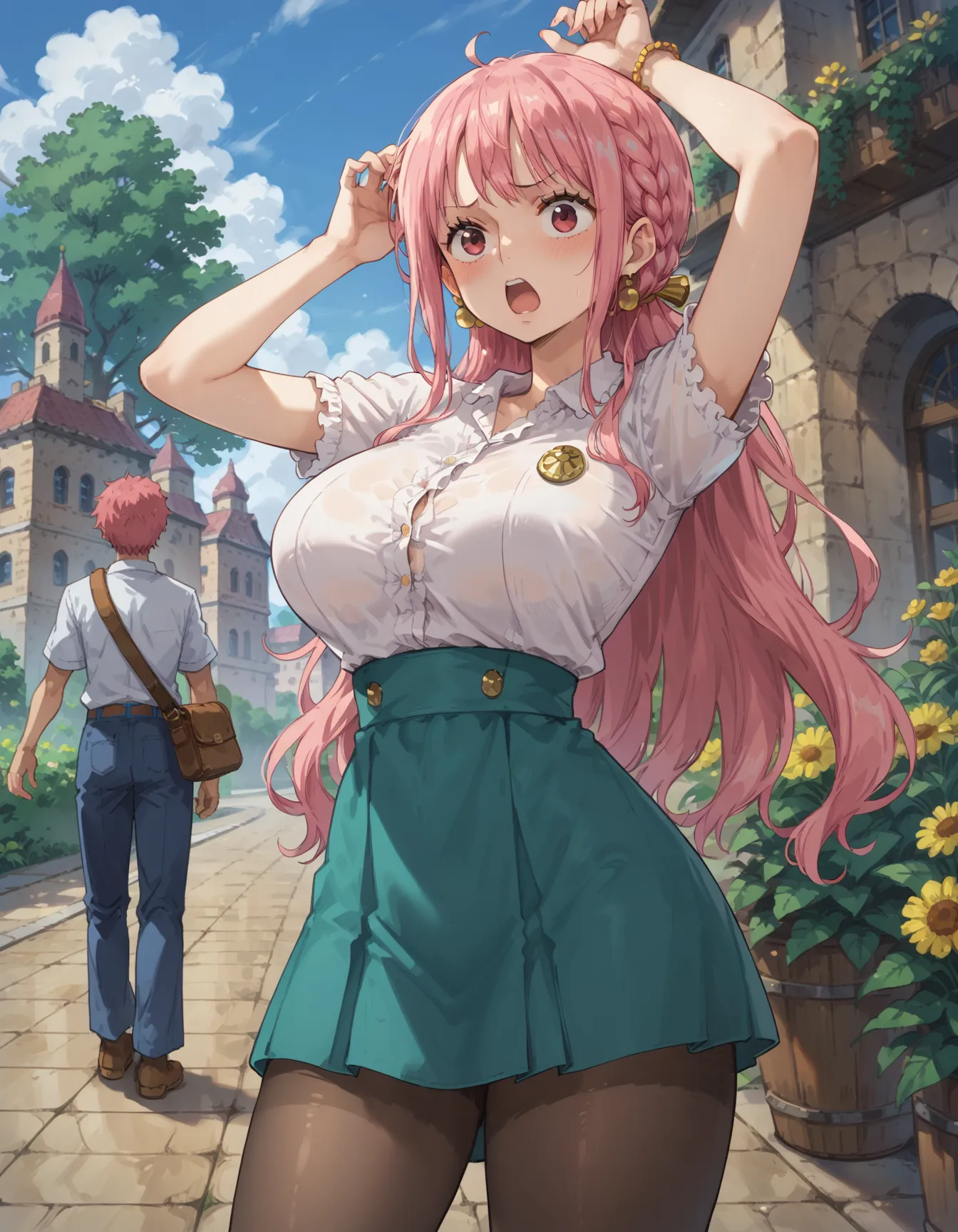 【「巨乳×パンスト」AIエロ画像（イラスト・アニメ・二次元風）575枚まとめ！(15ページ目)のエロ画像28枚目