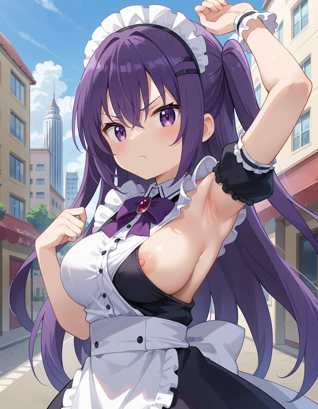 【「巨乳×メイド」AIエロ画像（イラスト・アニメ・二次元風）163枚まとめ！(5ページ目)のエロ画像12枚目
