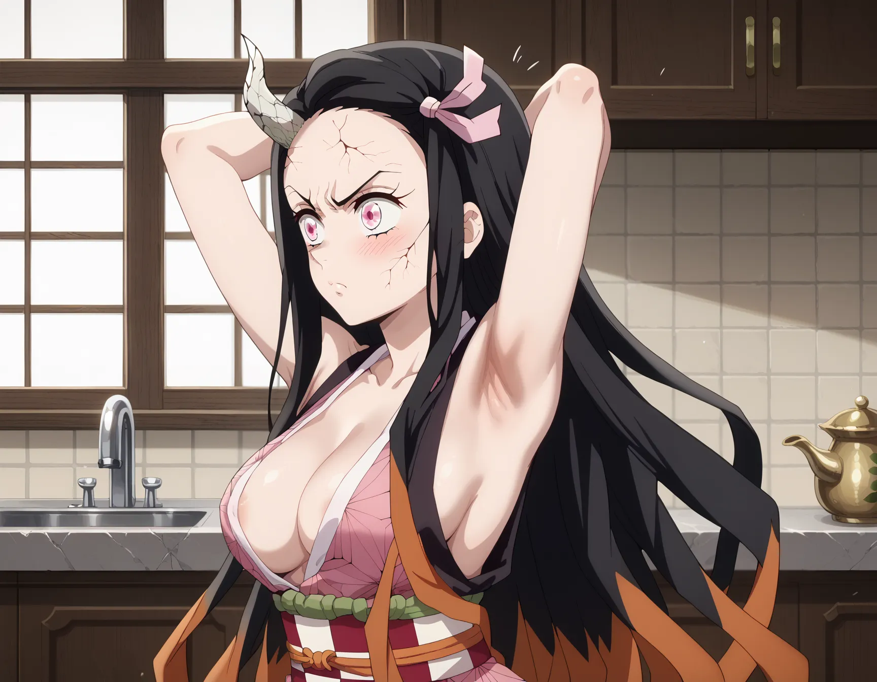 【「腋・脇×着物」AIエロ画像（イラスト・アニメ・二次元風）104枚まとめ！(3ページ目)のエロ画像21枚目