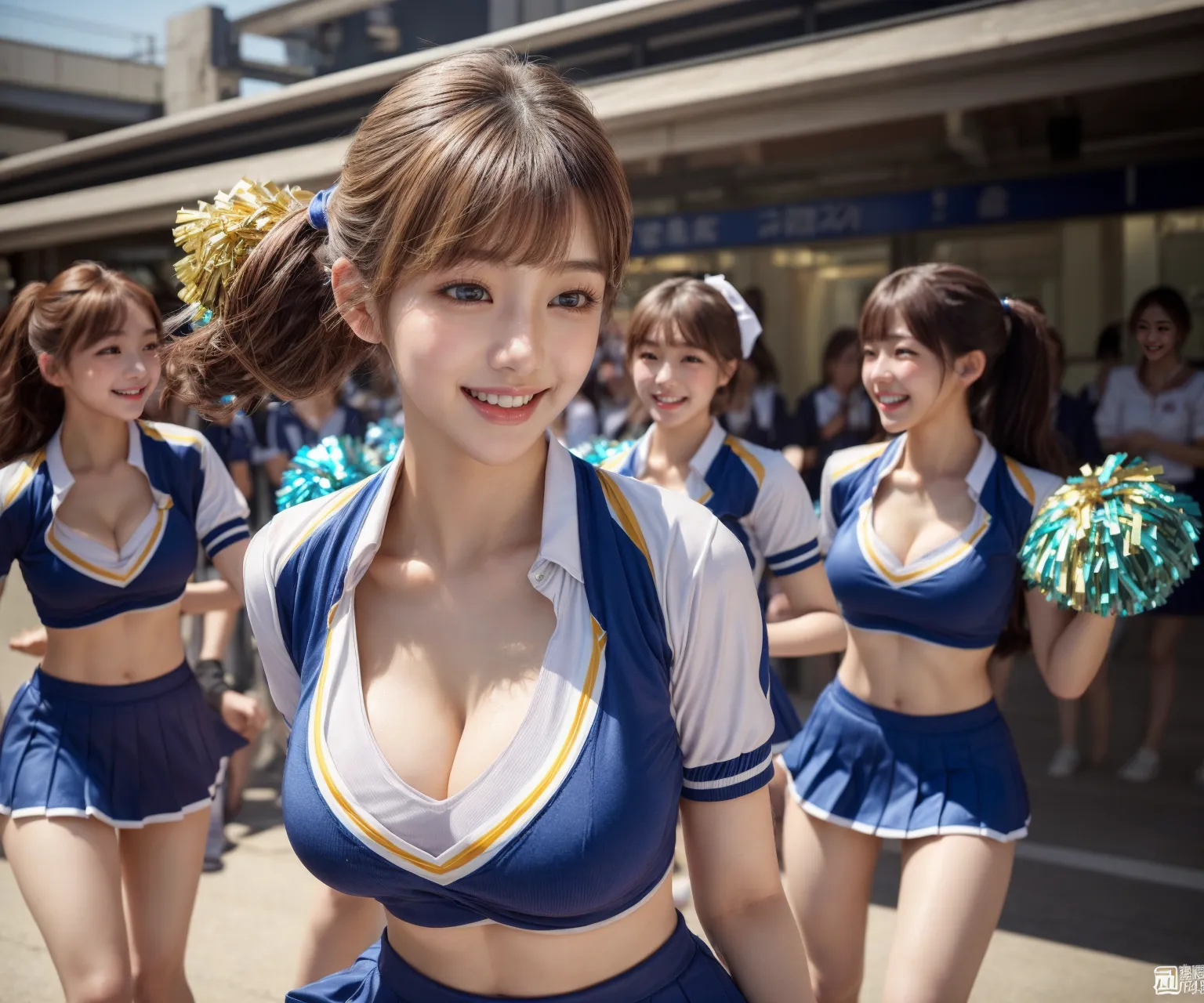 【「貧乳×チアリーダー」AIエロ画像（リアル・実写・フォト風）410枚まとめ！(11ページ目)のエロ画像9枚目